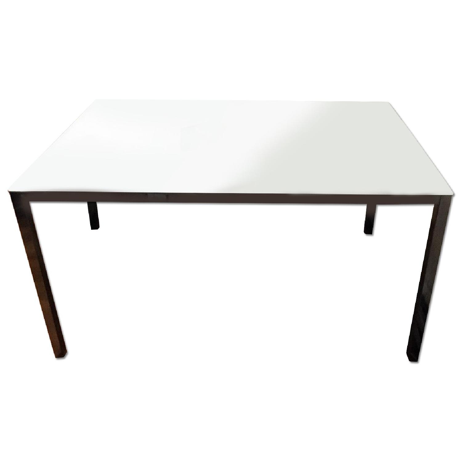 Ikea White Glass Dining Table AptDeco
