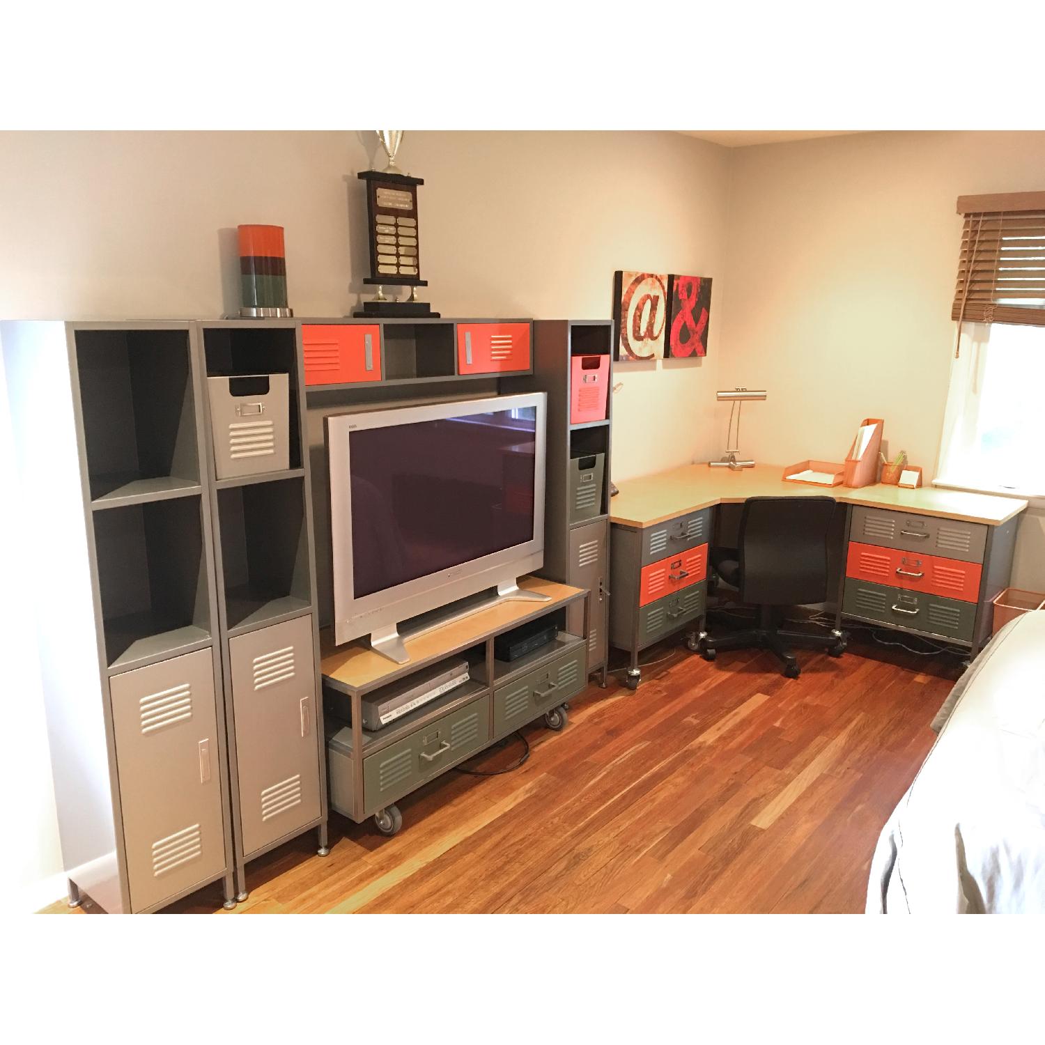 Pottery Barn Teen Locker Collection Desk + Media Cabinets - image-4