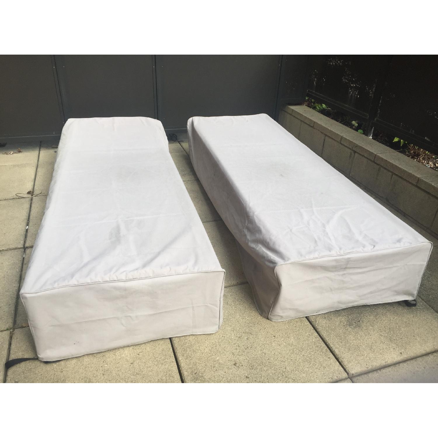 CB2 Idle Grey Outdoor Chaise Lounge AptDeco