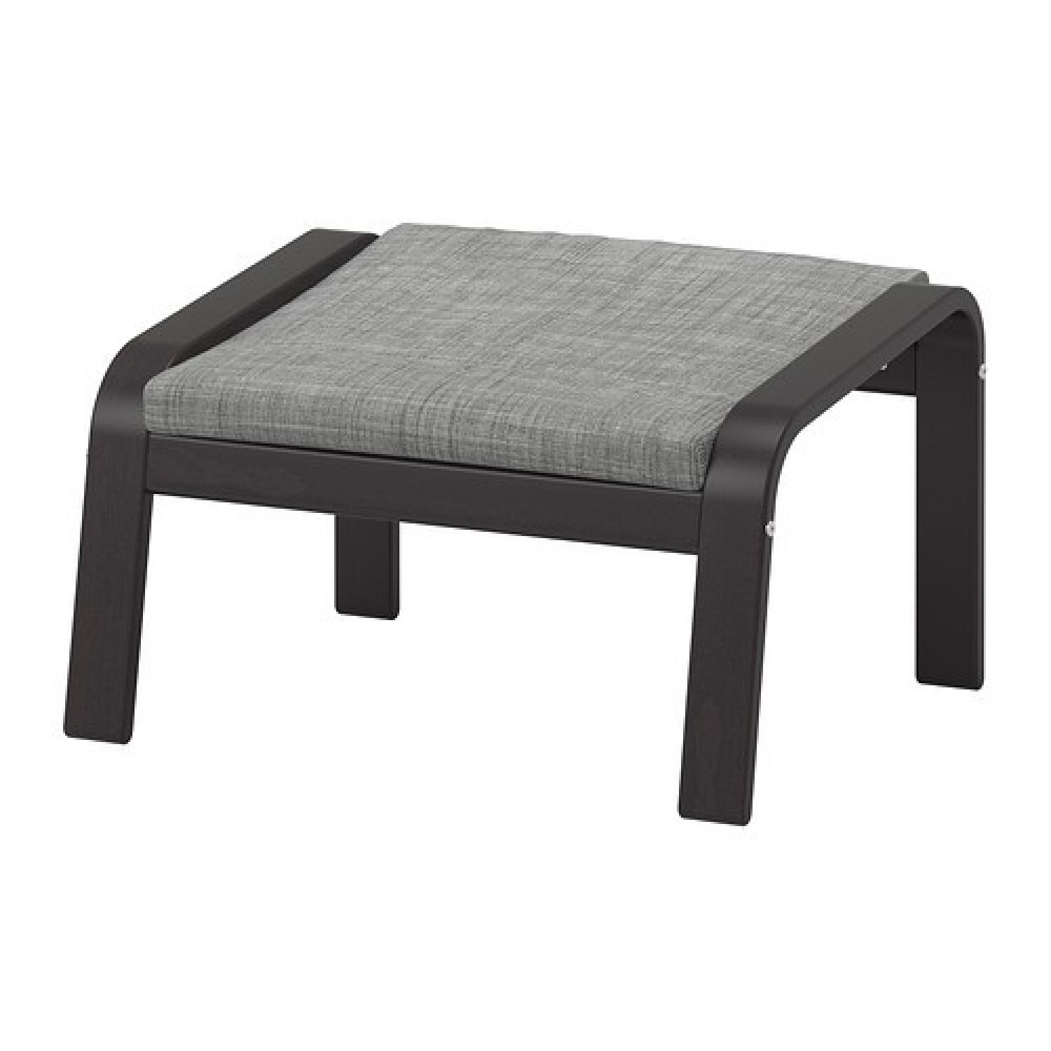 Ikea Poang Chair & Ottoman in BlackBrown/Isunda Gray AptDeco