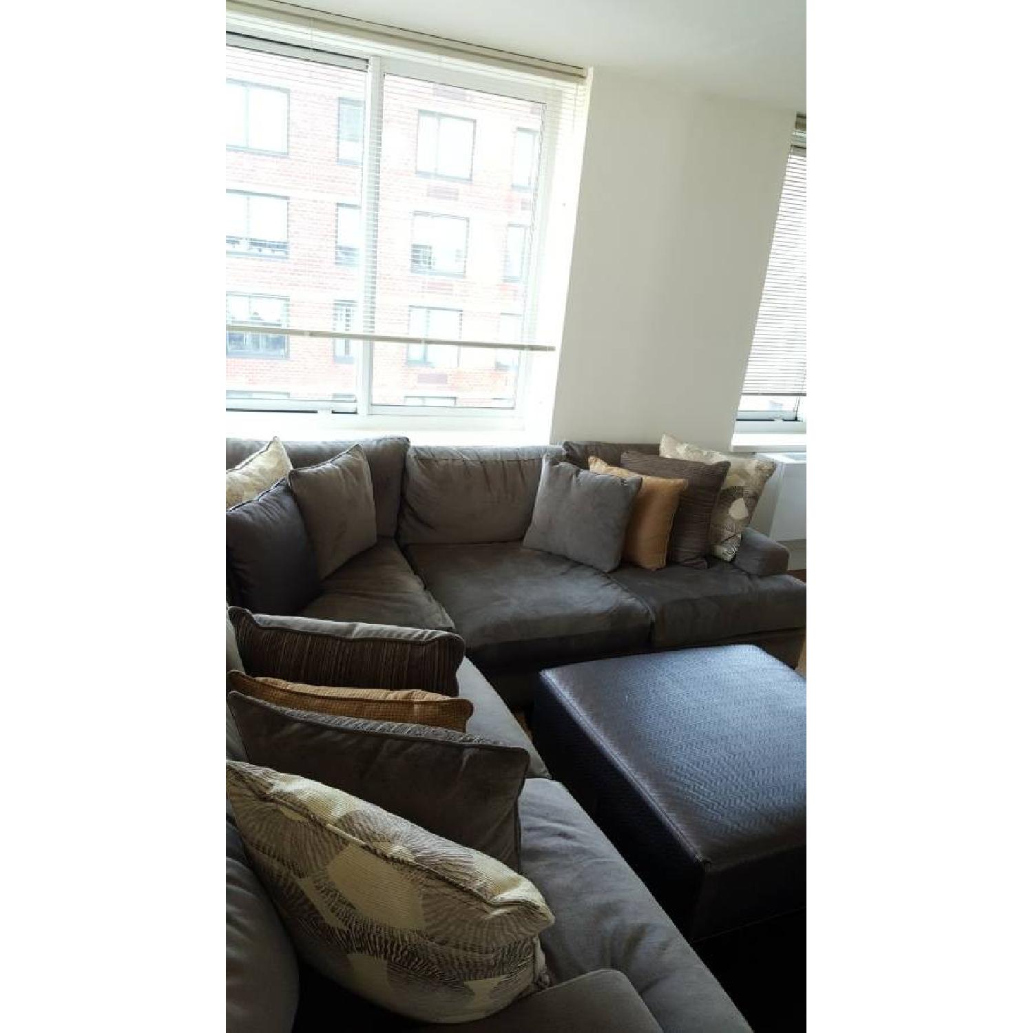 Raymour & Flanigan Cindy Crawford Fontaine 3-Piece Sectional w/ Pillows - image-3