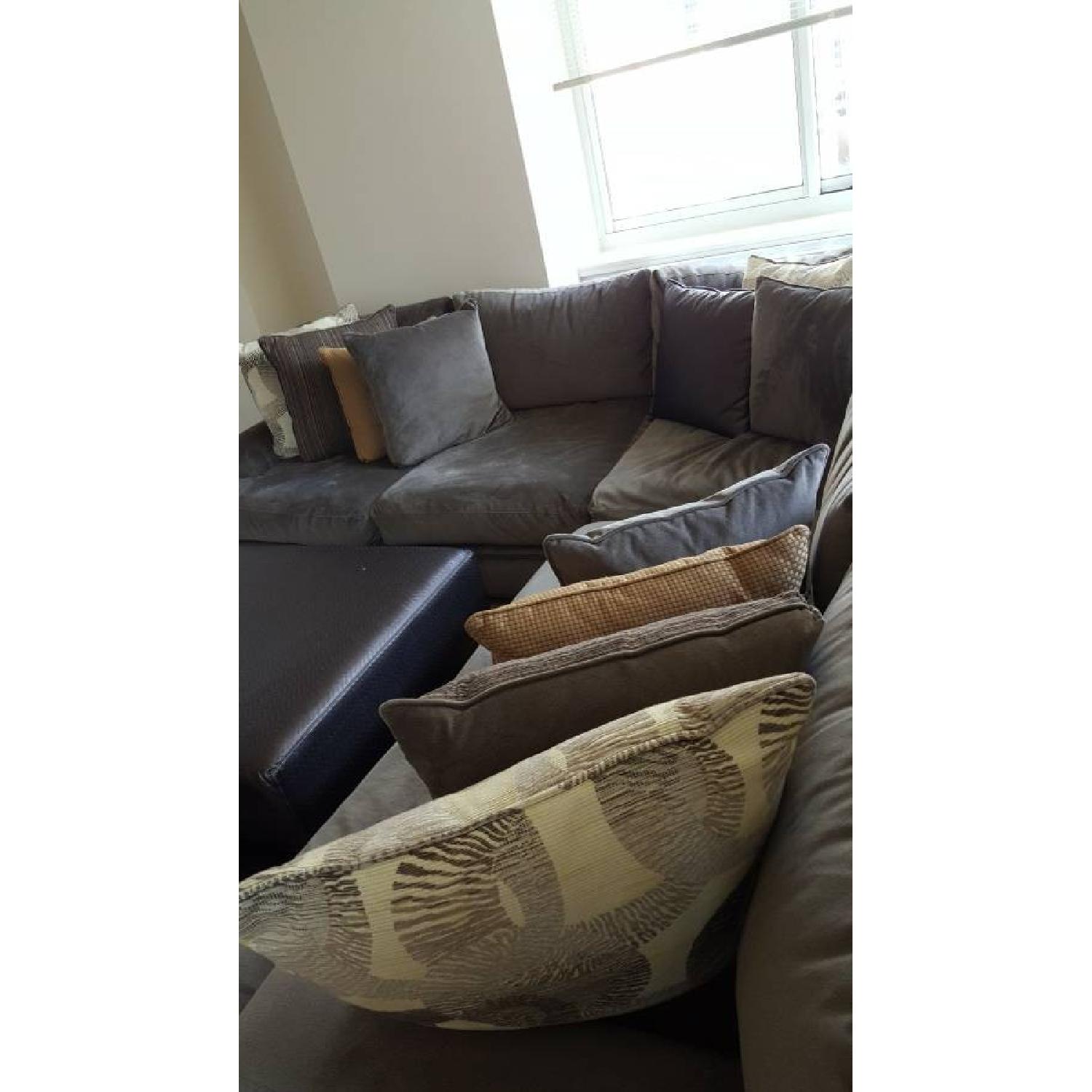 Raymour & Flanigan Cindy Crawford Fontaine 3-Piece Sectional w/ Pillows - image-4