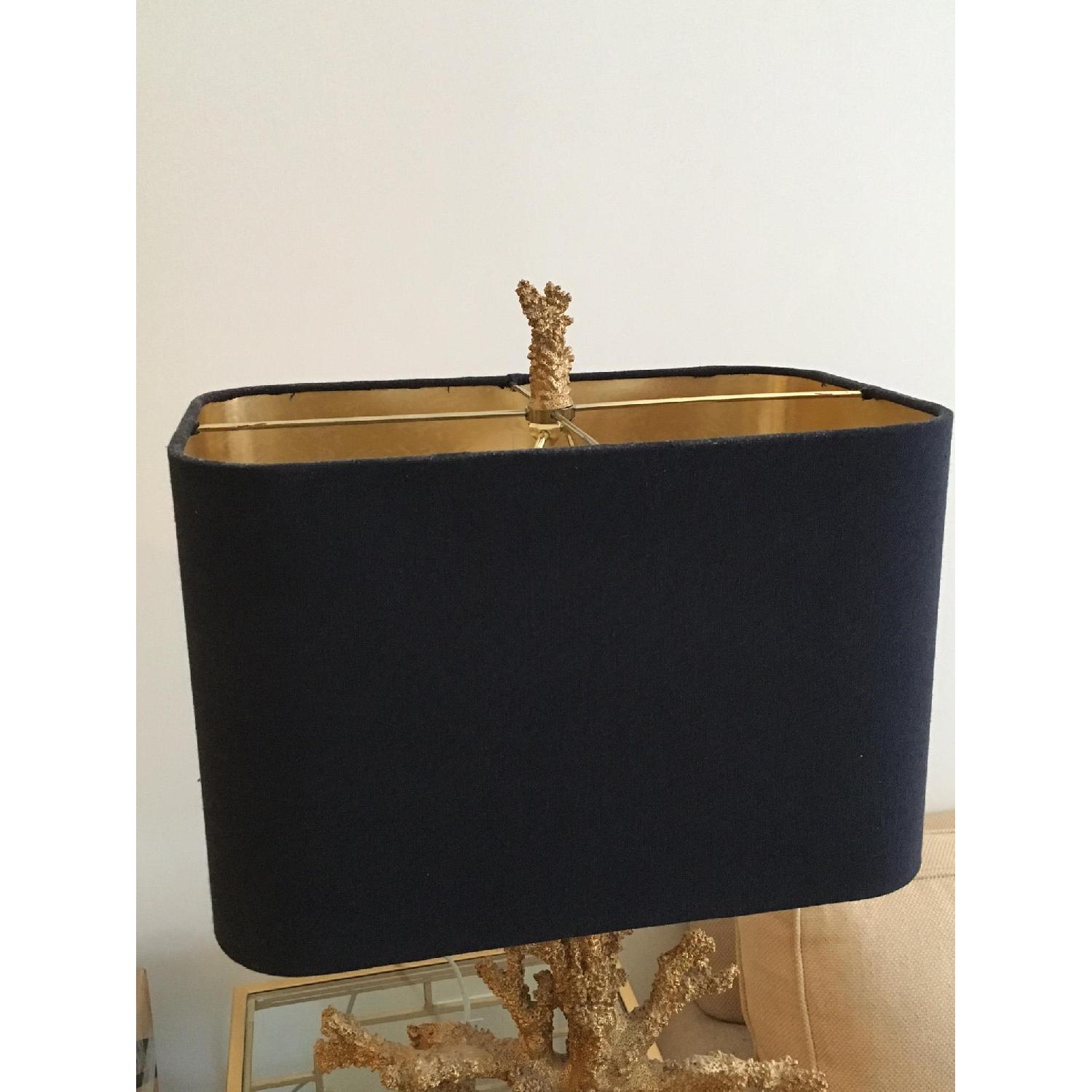 Horchow Gold Coral Lamp w/ Black Lampshade - image-2