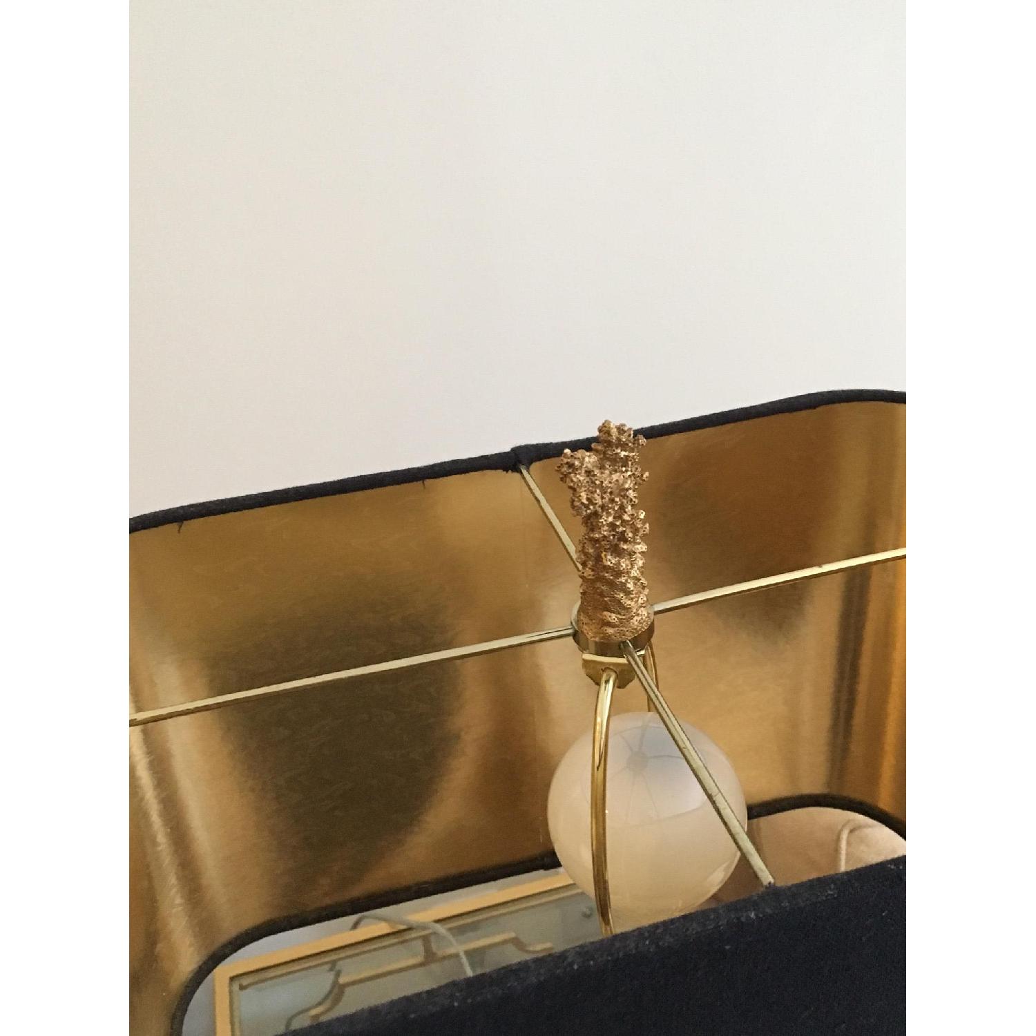 Horchow Gold Coral Lamp w/ Black Lampshade - image-3