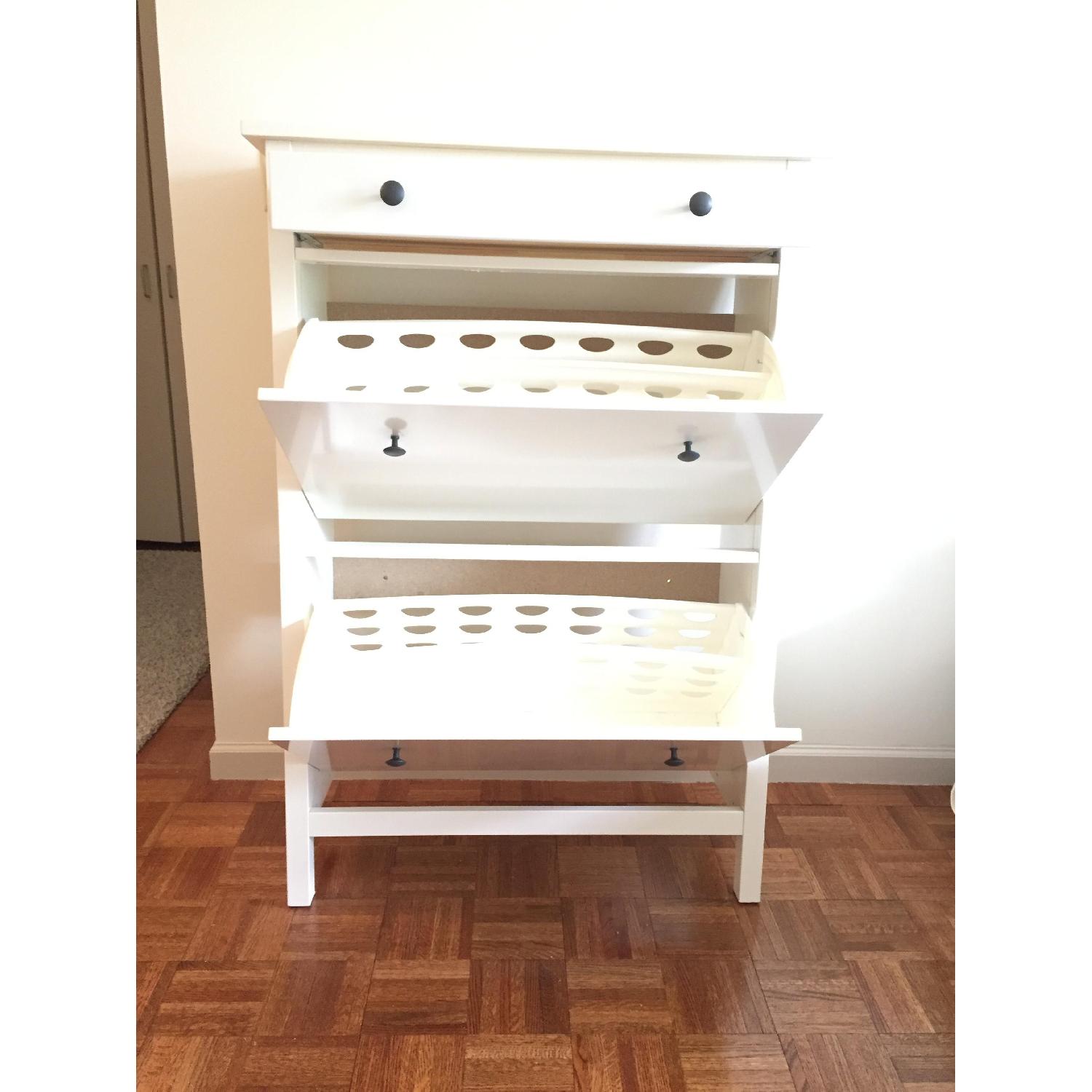 IKEA/HEMNES シューズボックス HEMNES ヘムネス シューズボックス2段×2, ホワイト, 107x22x101