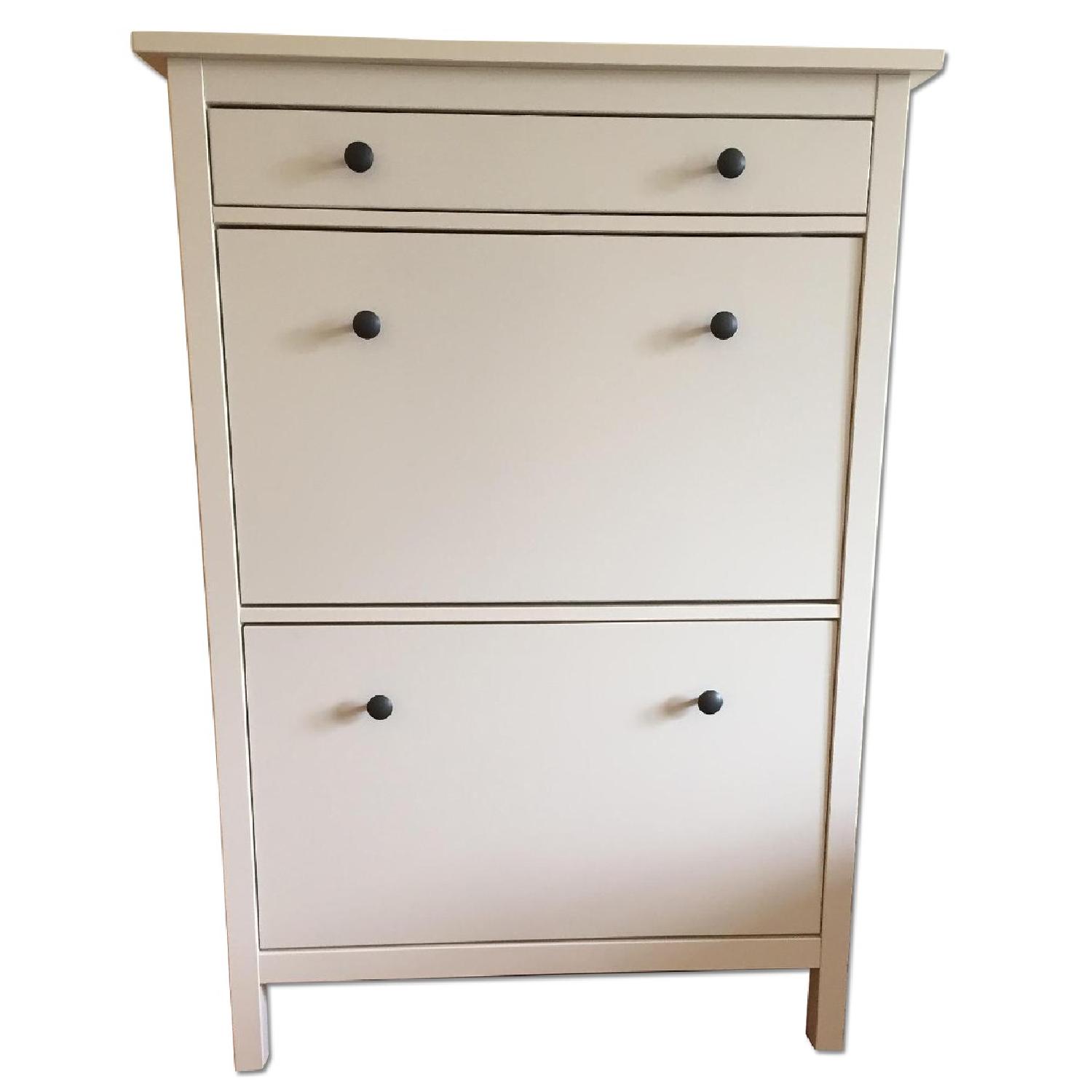 Ikea Hemnes Shoe Cabinet w/ 2 Compartments & Drawer - AptDeco