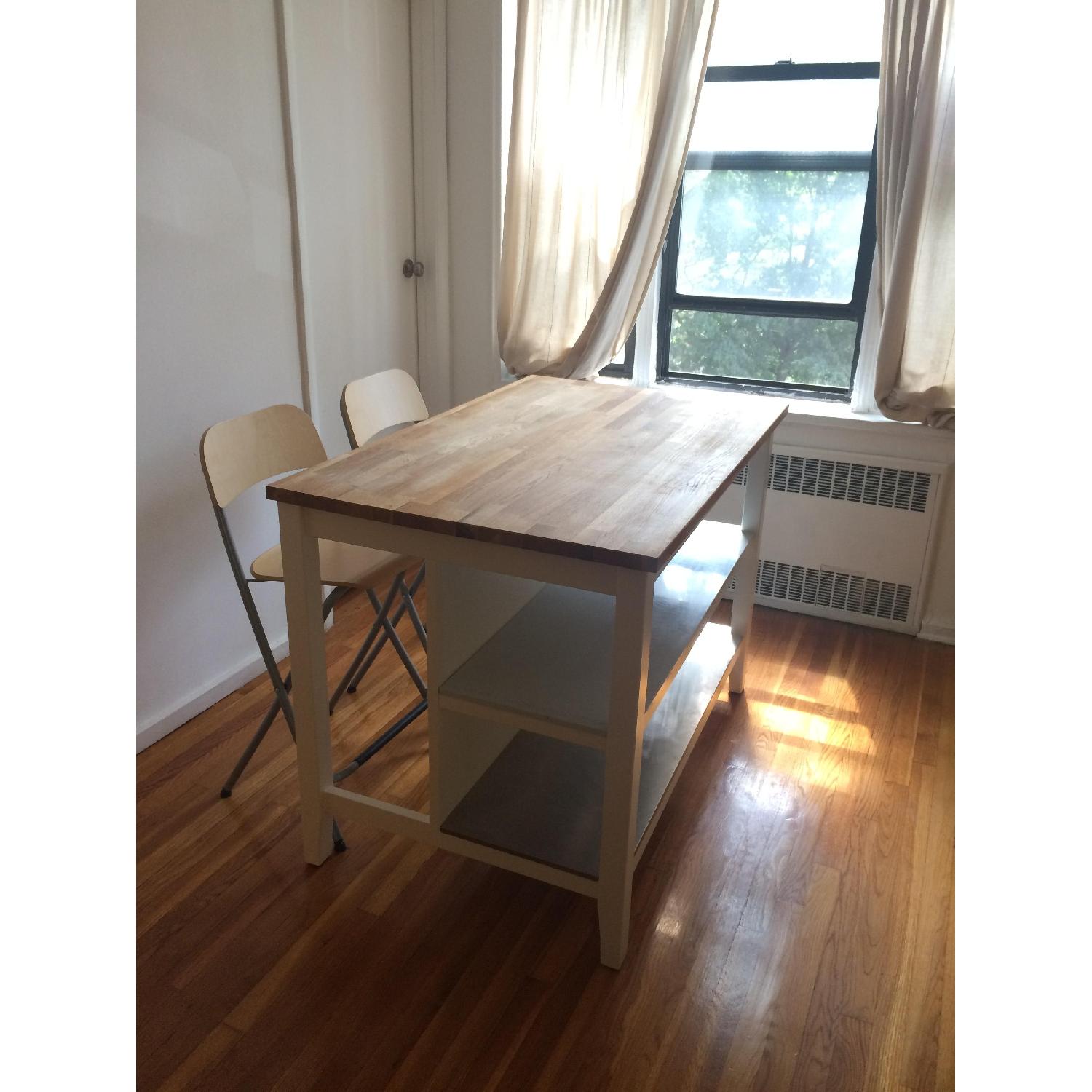 Ikea Dining Table w/ Shelf Space & 2 Chairs - image-1