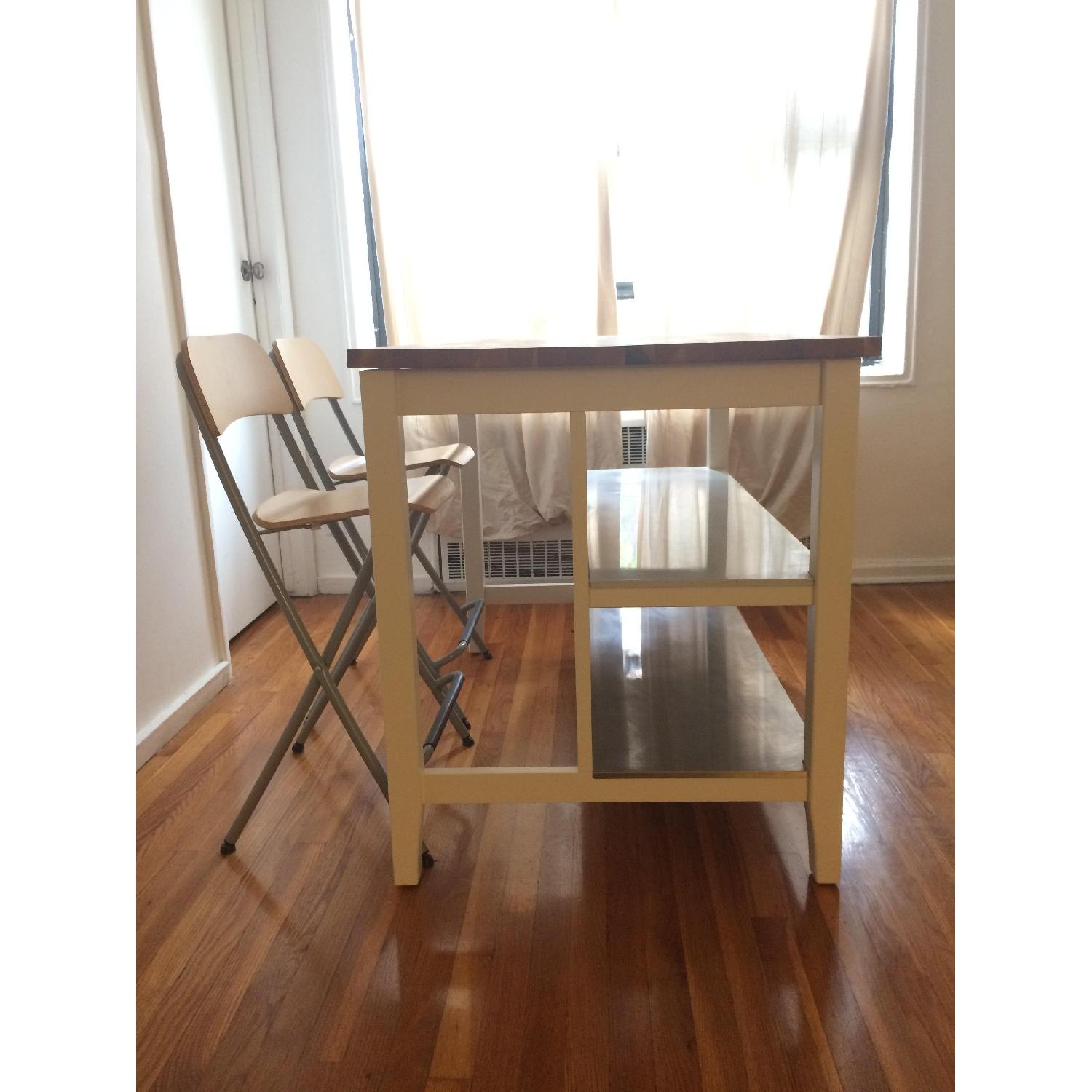 Ikea Dining Table w/ Shelf Space & 2 Chairs - image-2
