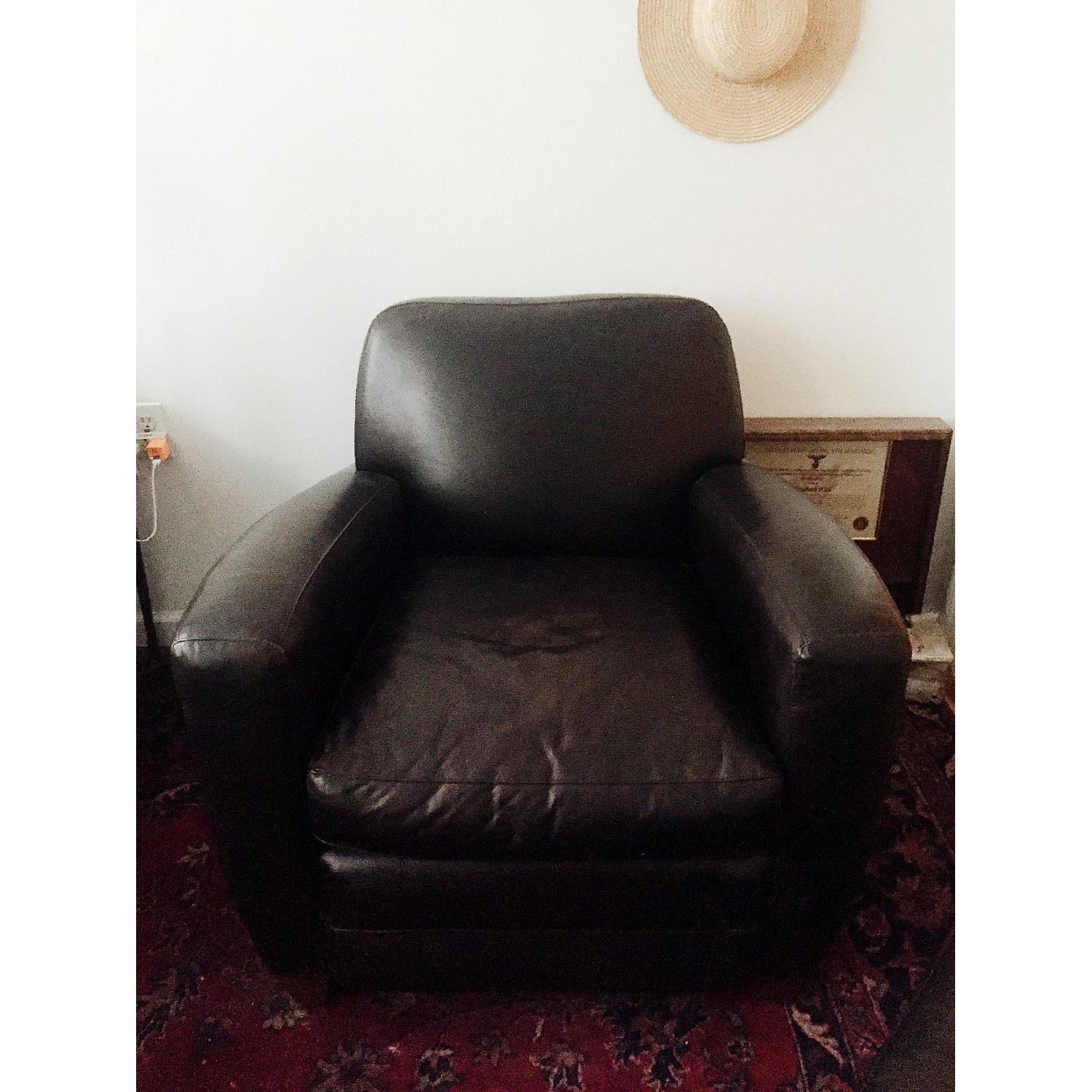 Mitchell Gold + Bob Williams Ellis Leather Chair & Ottoman - image-1