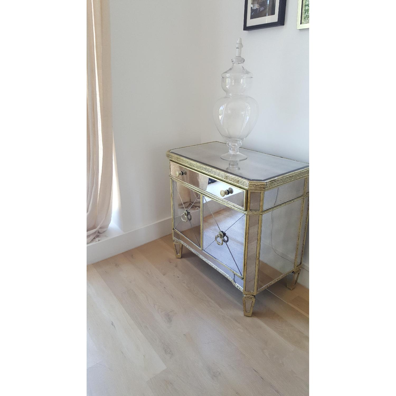 Z Gallerie Mirrored Side Chest/NIghtStand/Night Table AptDeco