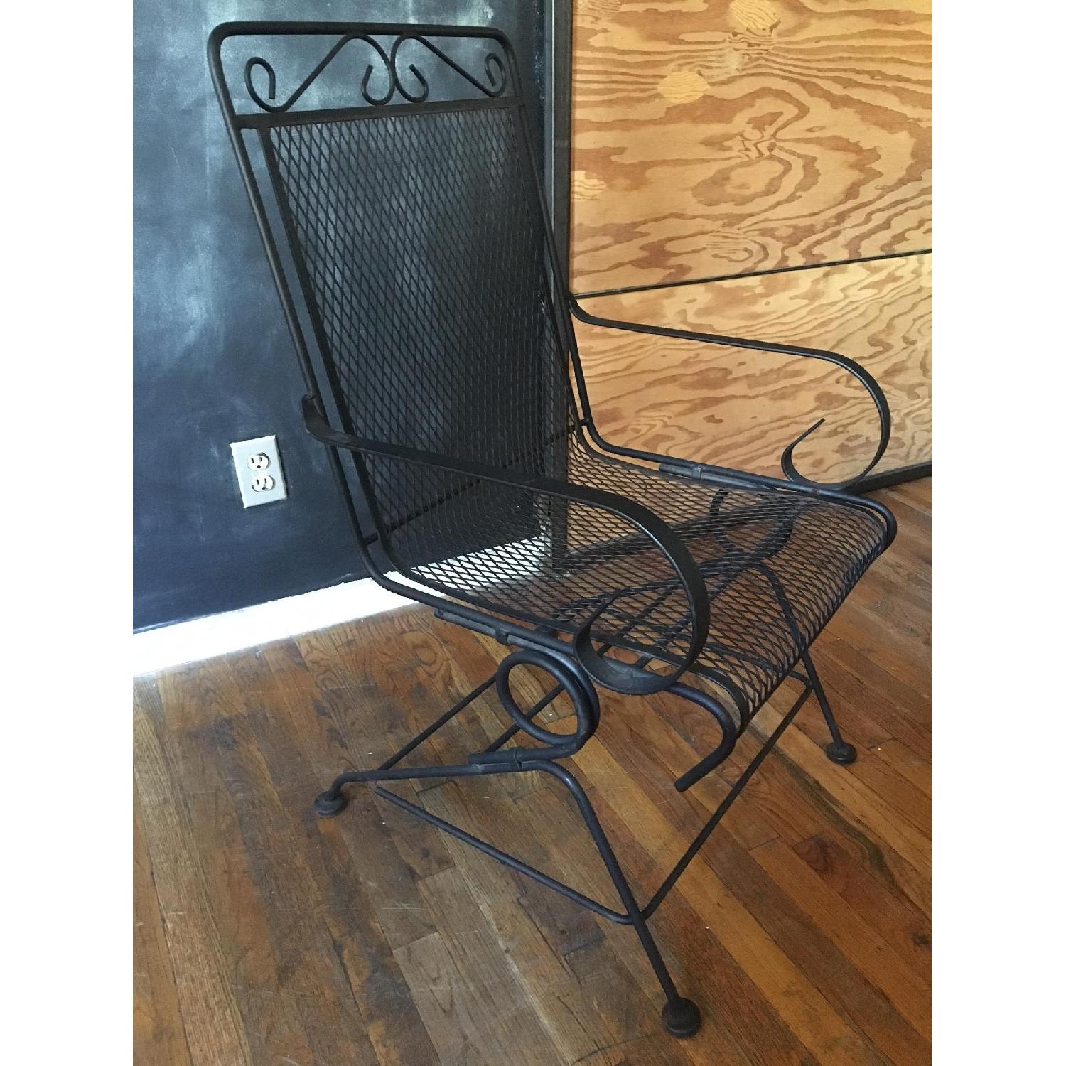 Wrought Iron Patio Table + Rocking Chair AptDeco