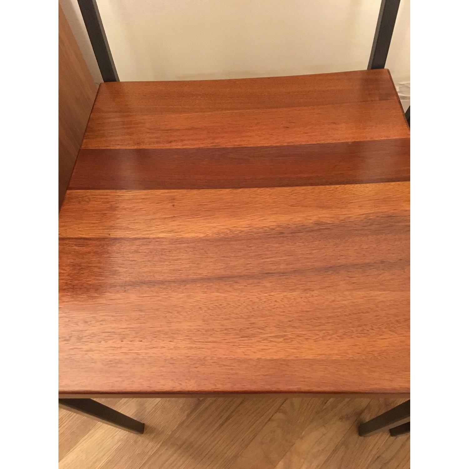 West Elm Box Frame Square Glass Dining Table w/ 2 Rustic Dining Chairs - image-3