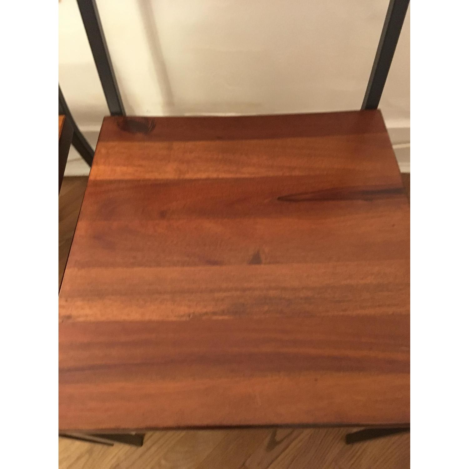 West Elm Box Frame Square Glass Dining Table w/ 2 Rustic Dining Chairs - image-5
