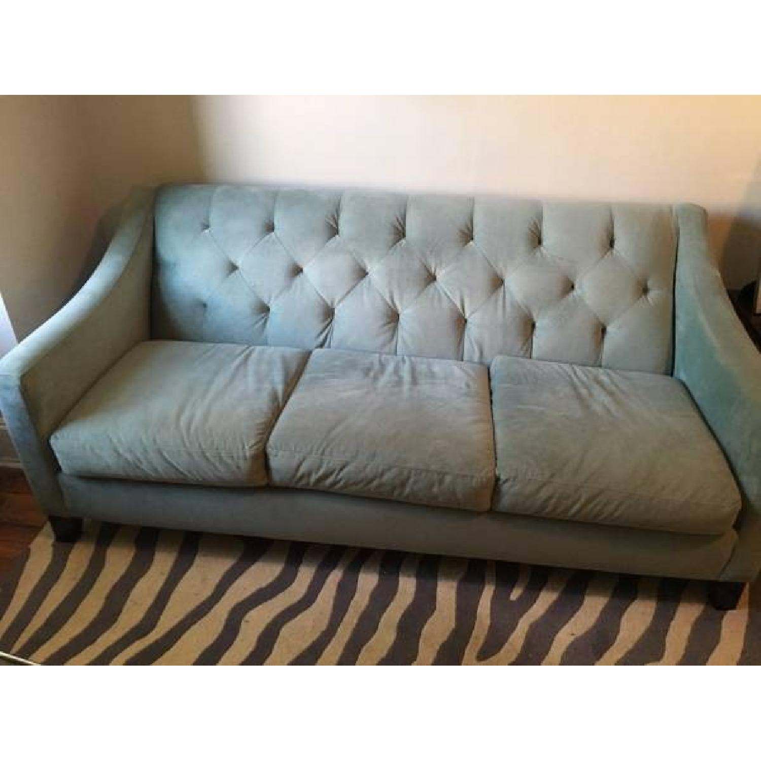 Light Blue Tufted Sofa - image-2
