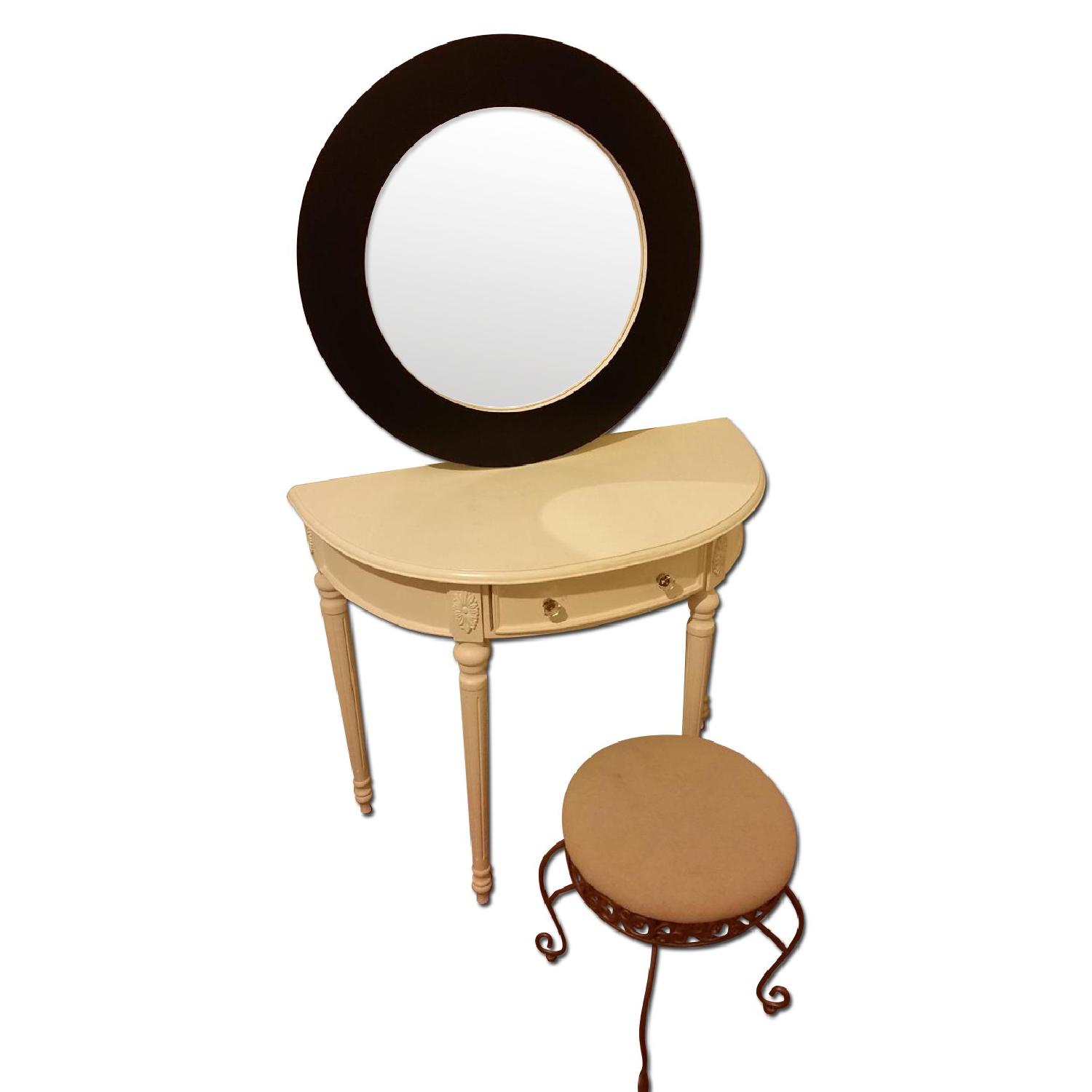 Vanity Table w/ Mirror & Chair - image-0