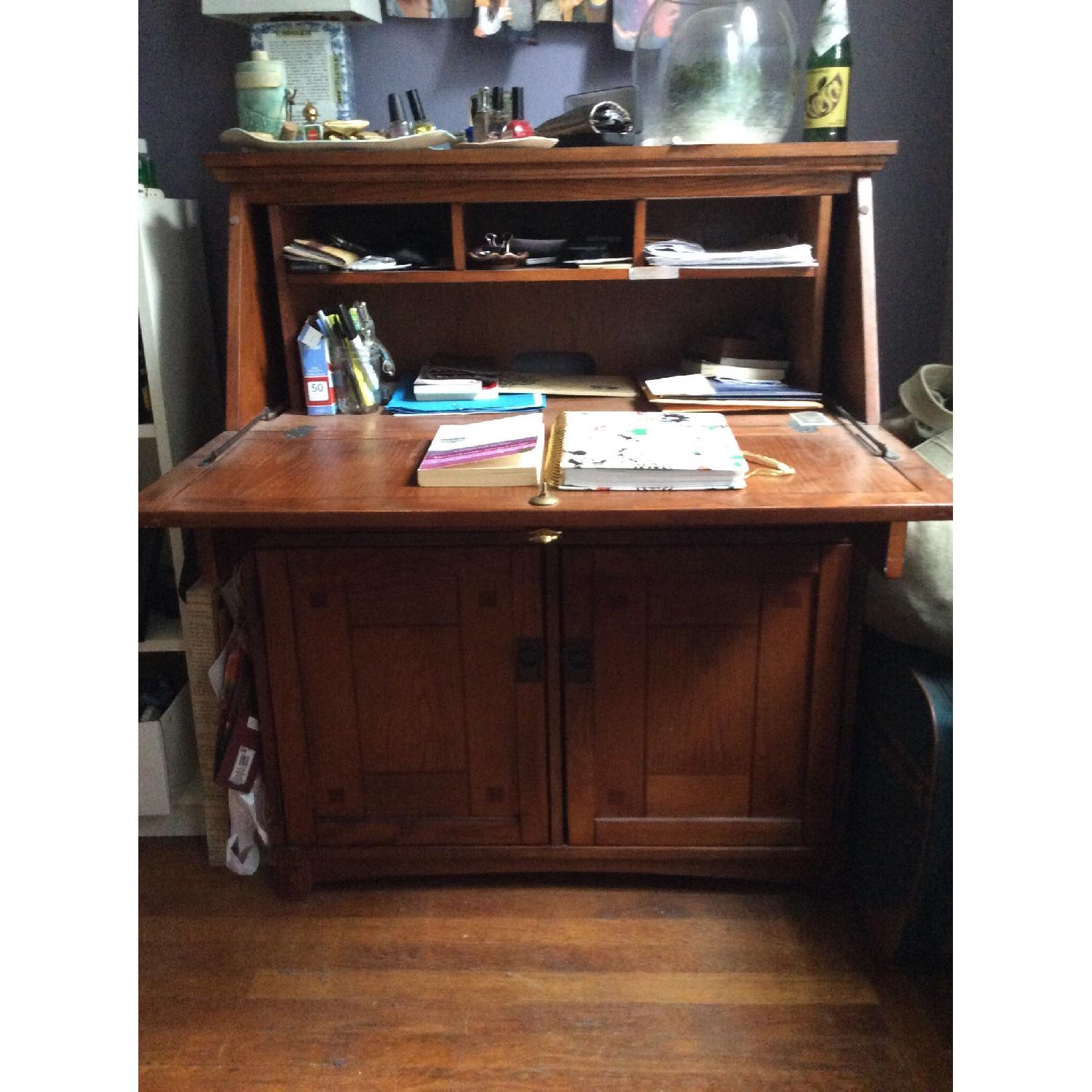Cherry Wood Hutch Writing Desk - image-1