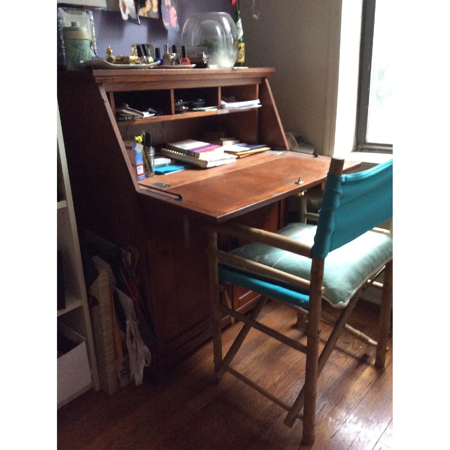 Cherry Wood Hutch Writing Desk - image-2