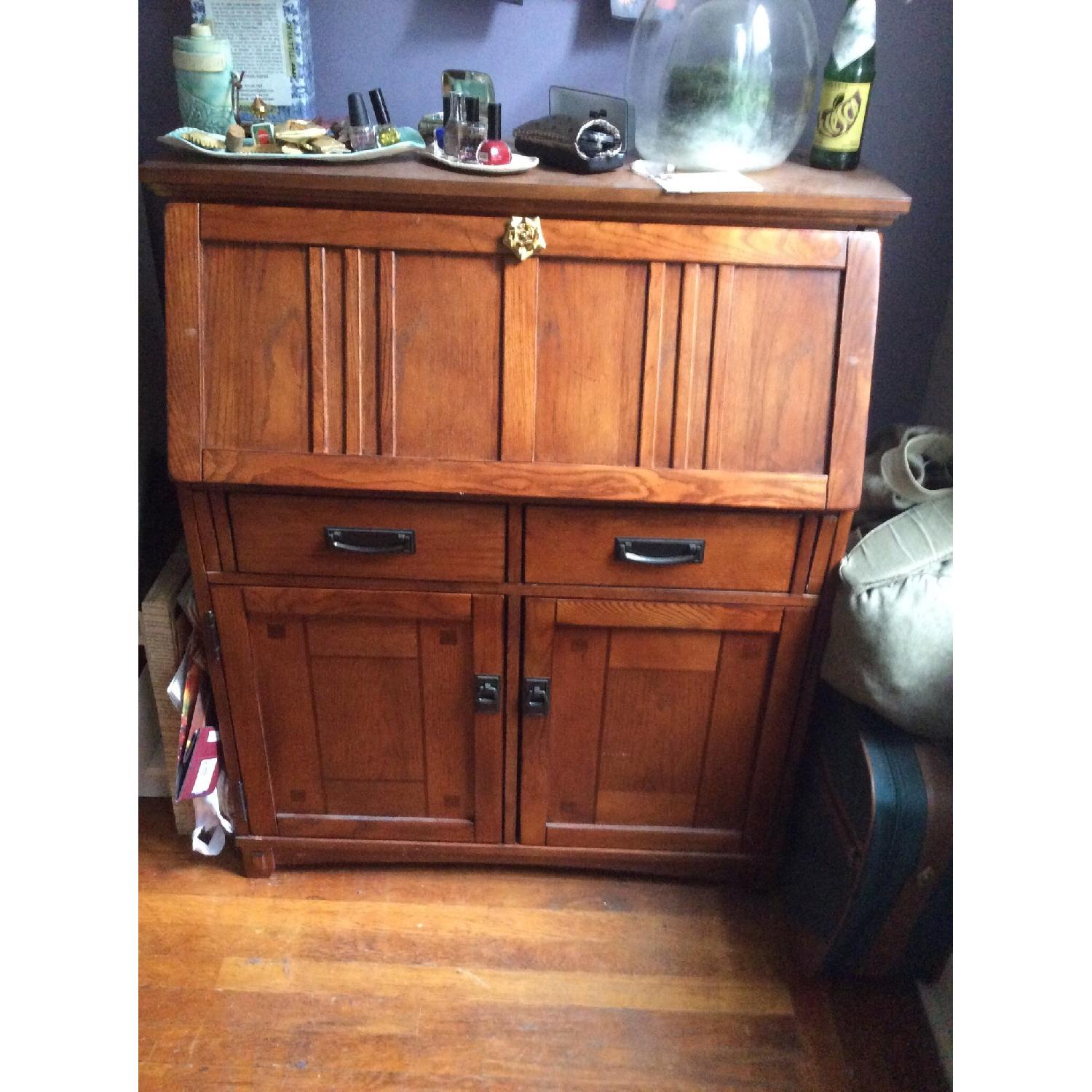 Cherry Wood Hutch Writing Desk - image-3