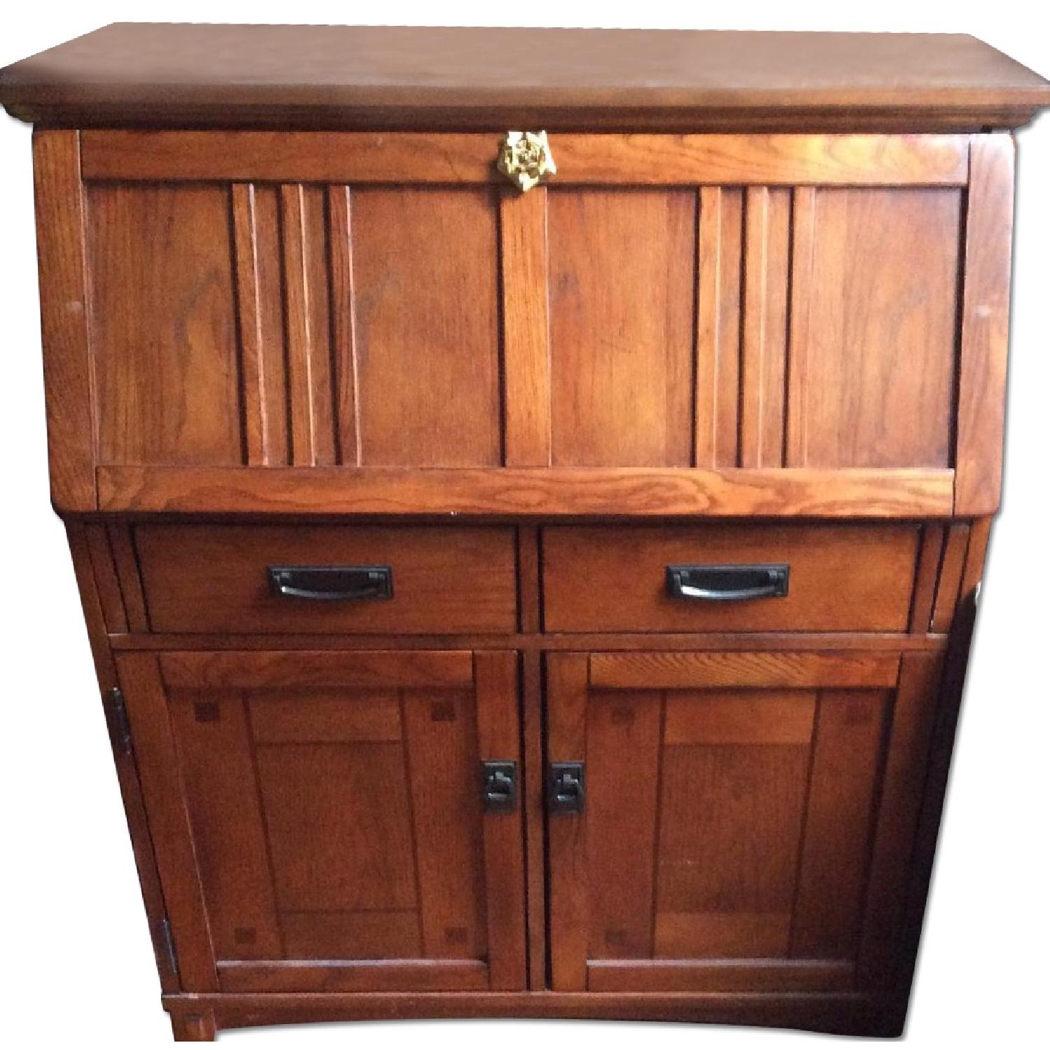 Cherry Wood Hutch Writing Desk - image-0