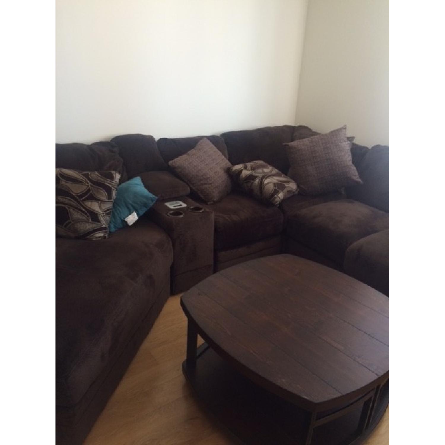 Chocolate Brown Sectional - image-3