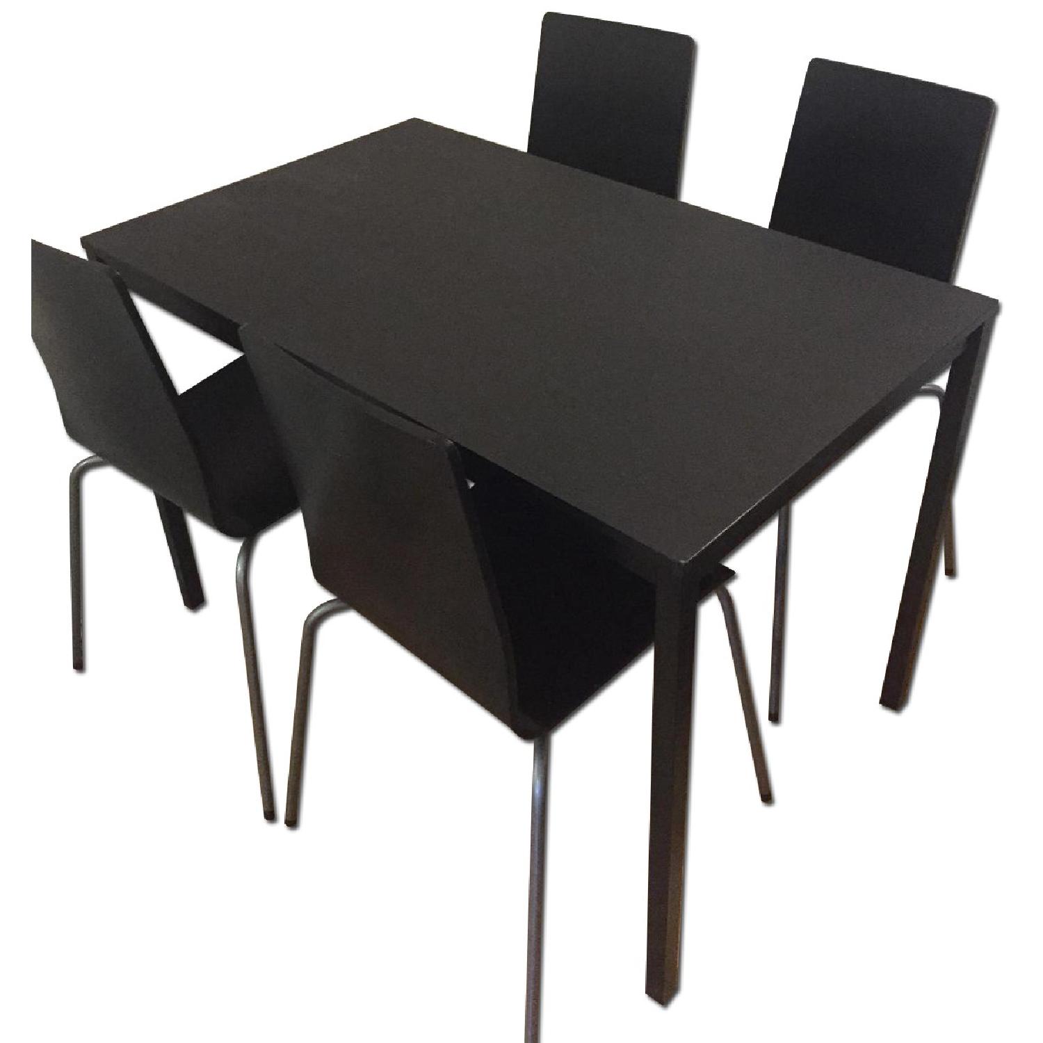Ikea Black Dining Table w/ 4 Chairs AptDeco
