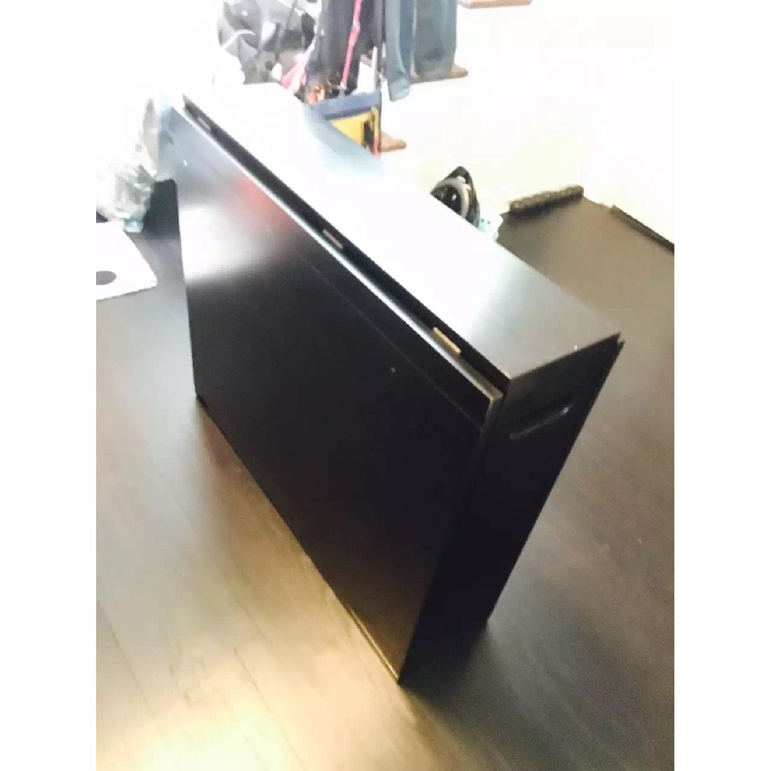 Crate & Barrel Span Black Gateleg Dining Table - image-8