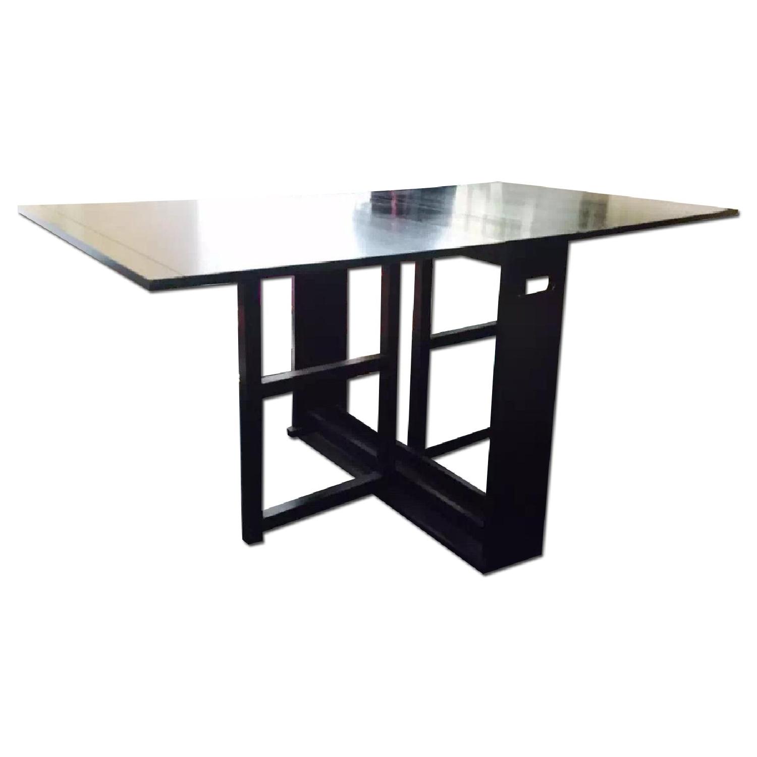 Crate & Barrel Span Black Gateleg Dining Table - image-0