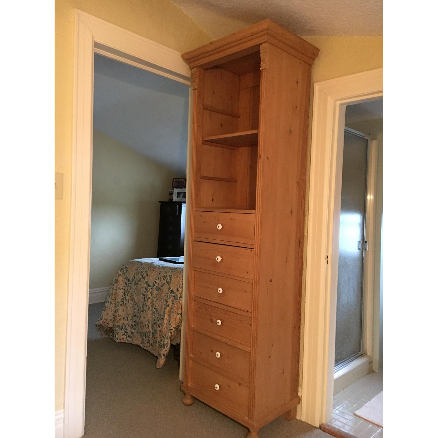 Rustic Pine Book Case w/ Drawers - image-1