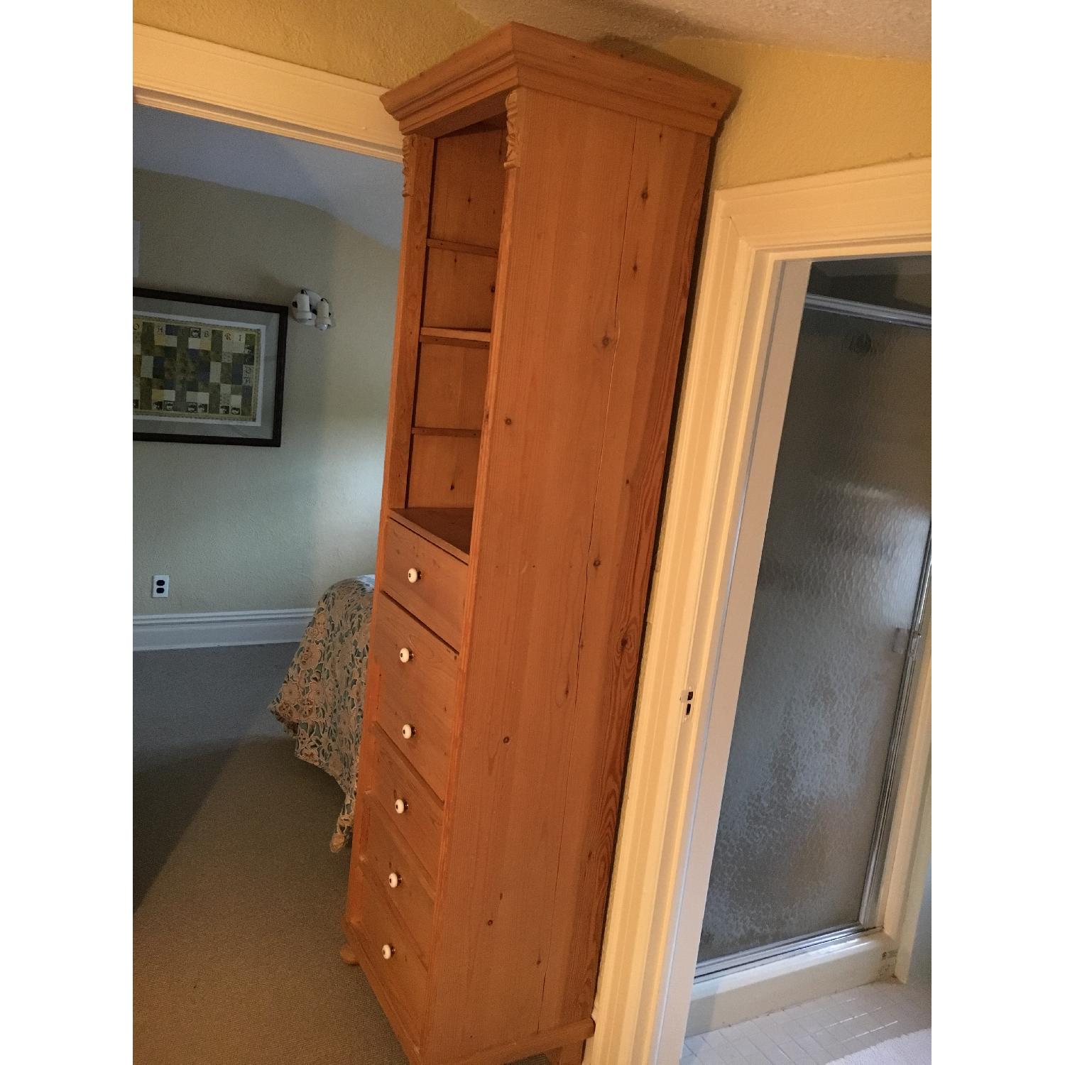 Rustic Pine Book Case w/ Drawers - image-2