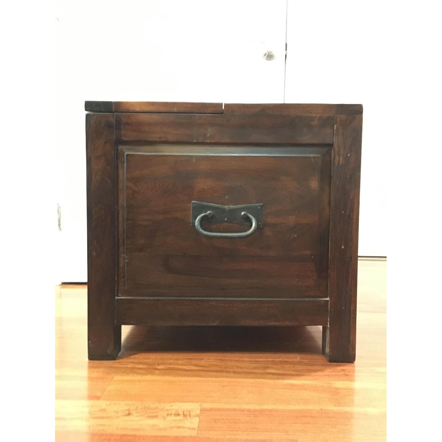 Crate & Barrel Hunter II Trunk Wood Side Table w/ Storage - image-1