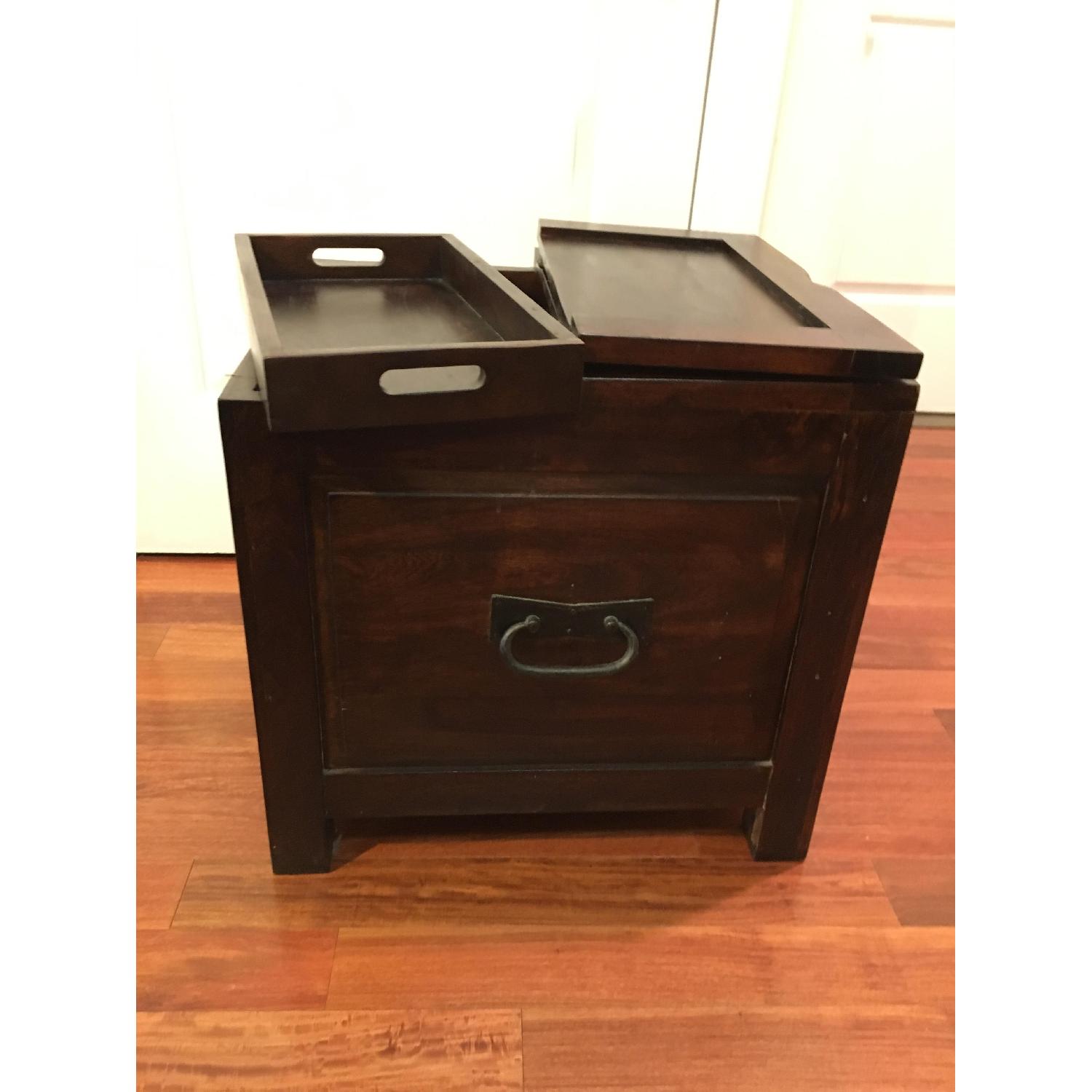 Crate & Barrel Hunter II Trunk Wood Side Table w/ Storage - image-2