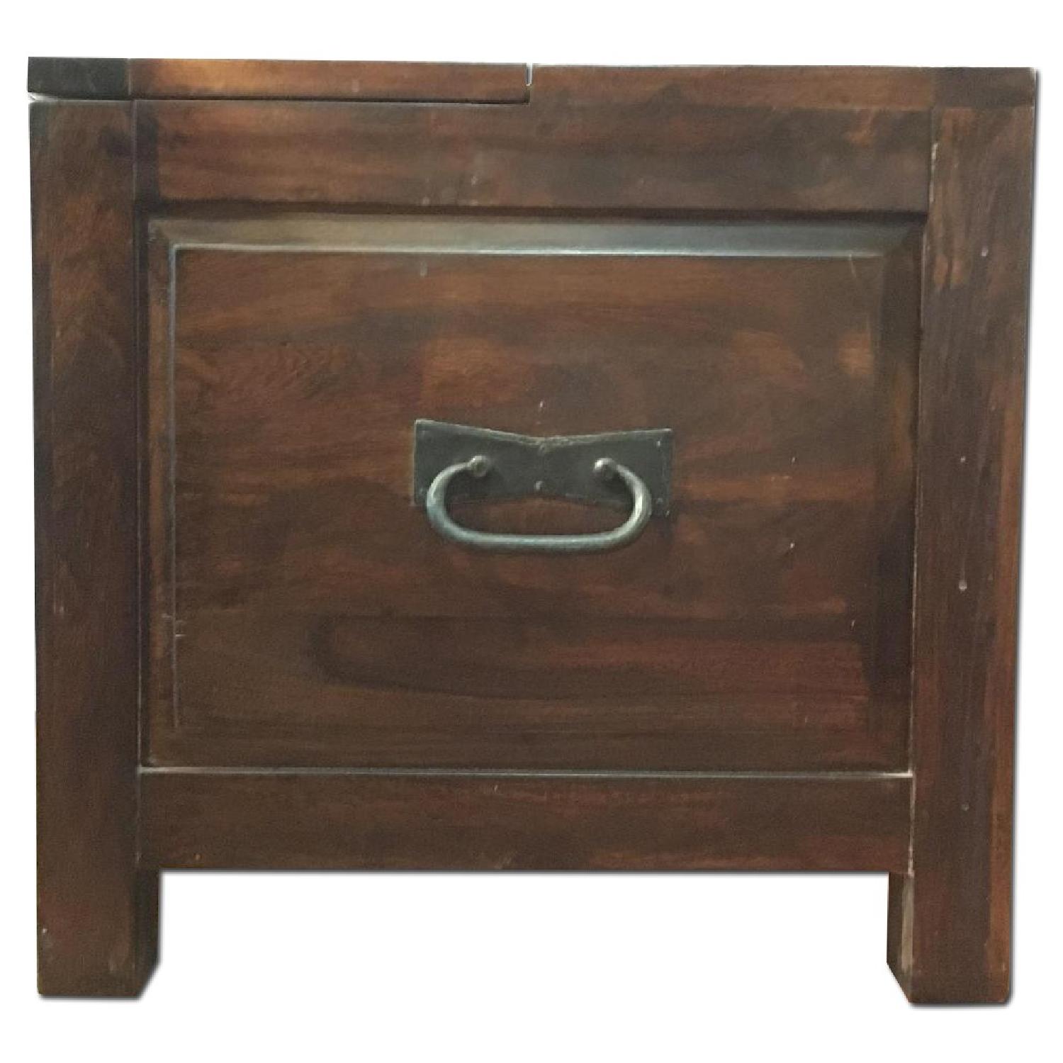 Crate & Barrel Hunter II Trunk Wood Side Table w/ Storage - image-0