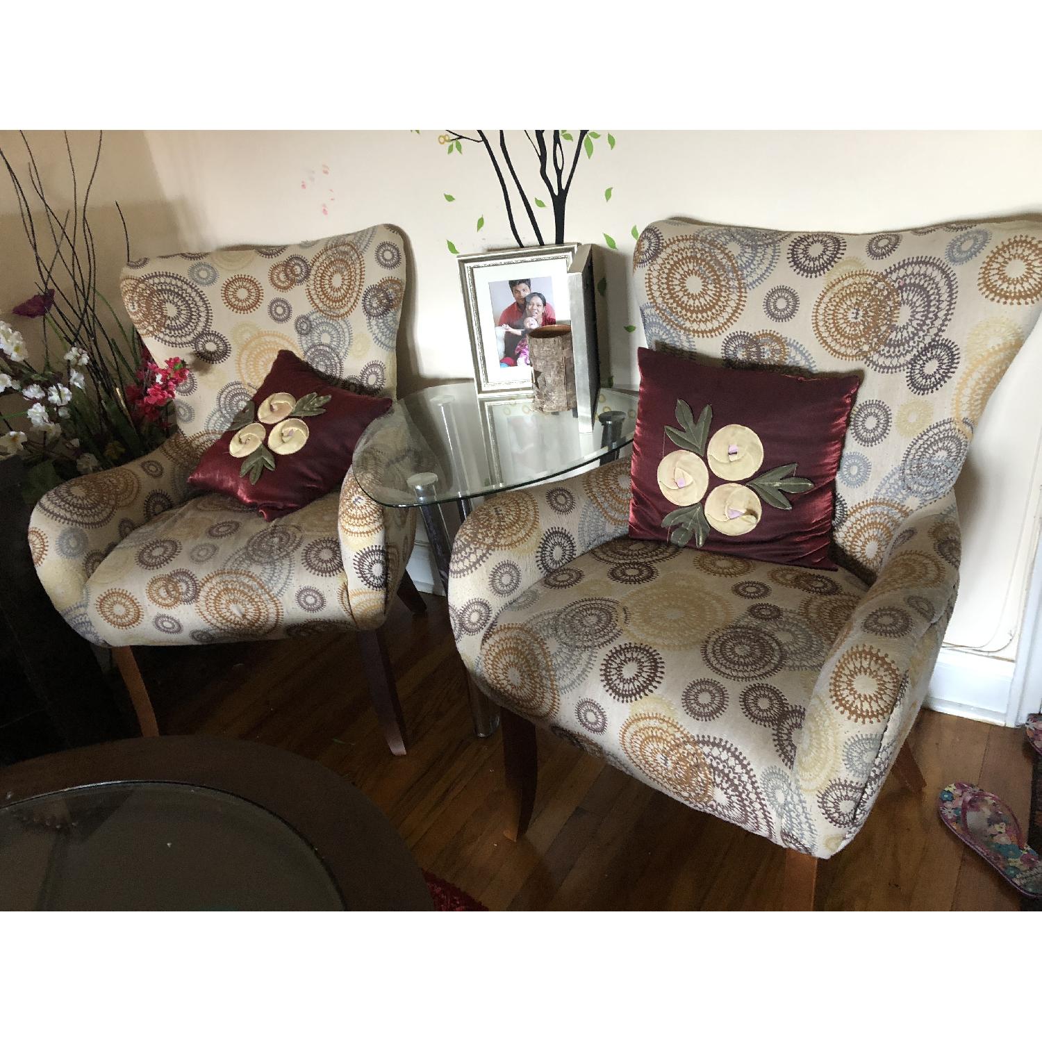 Multi Colored Print Accent Chairs - image-1