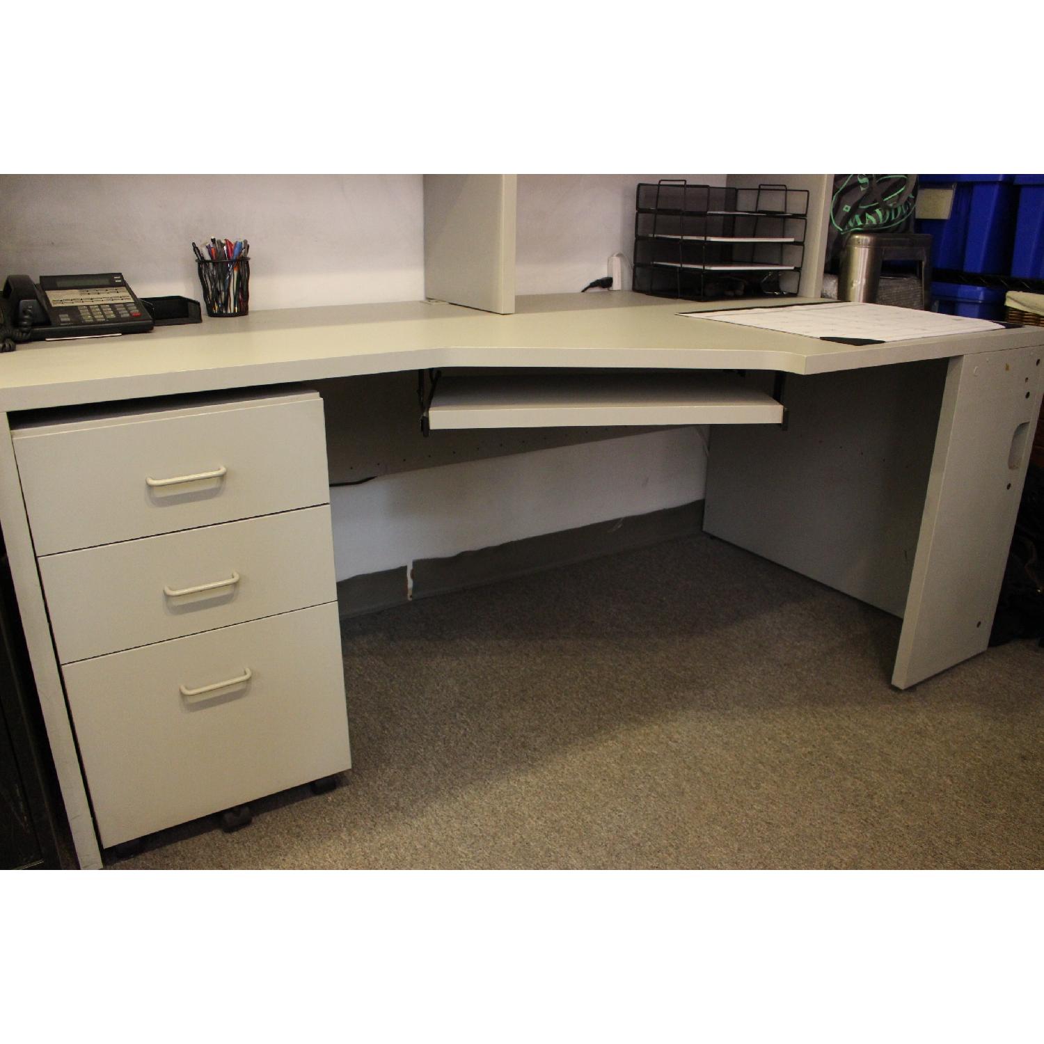 Techline Furniture Grey Office Corner Desk - image-2