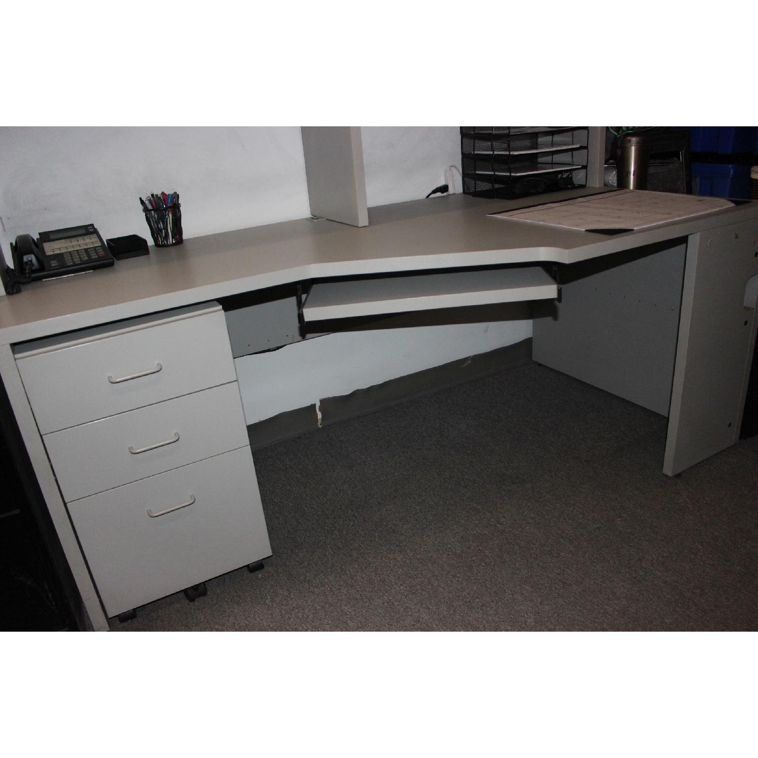 Techline Furniture Grey Office Corner Desk - image-3