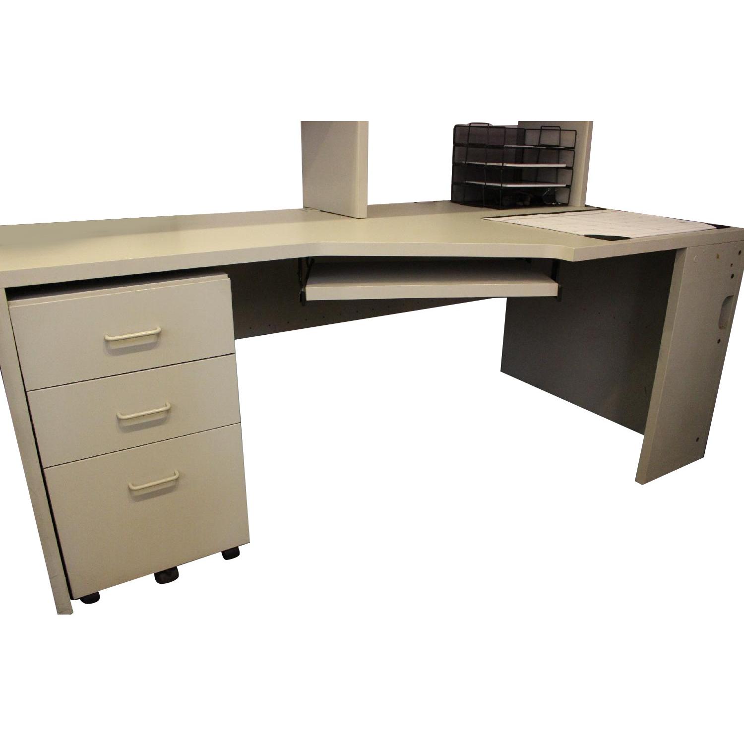 Techline Furniture Grey Office Corner Desk - image-0