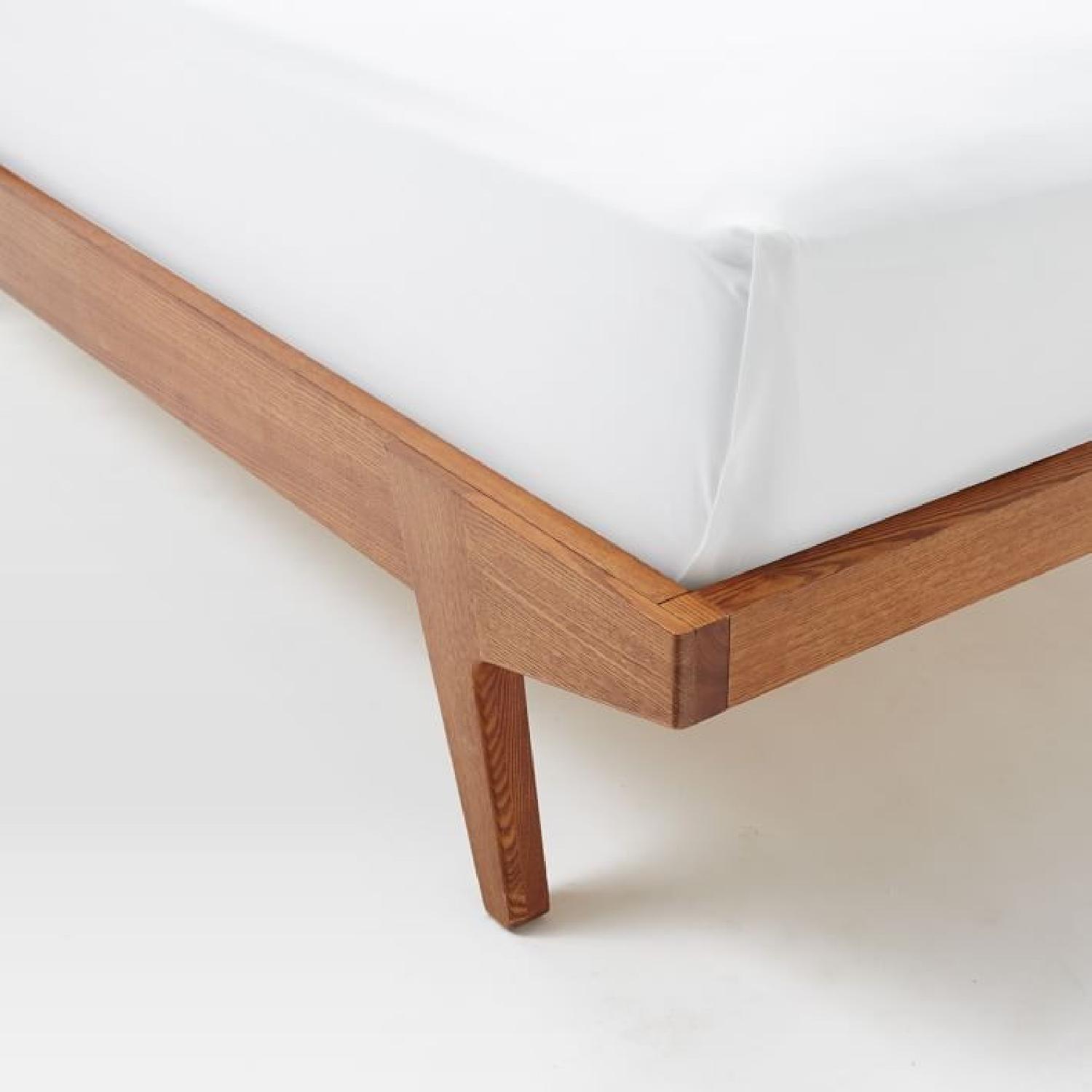 West Elm Queen Modern Bed in Linen Weave - image-2