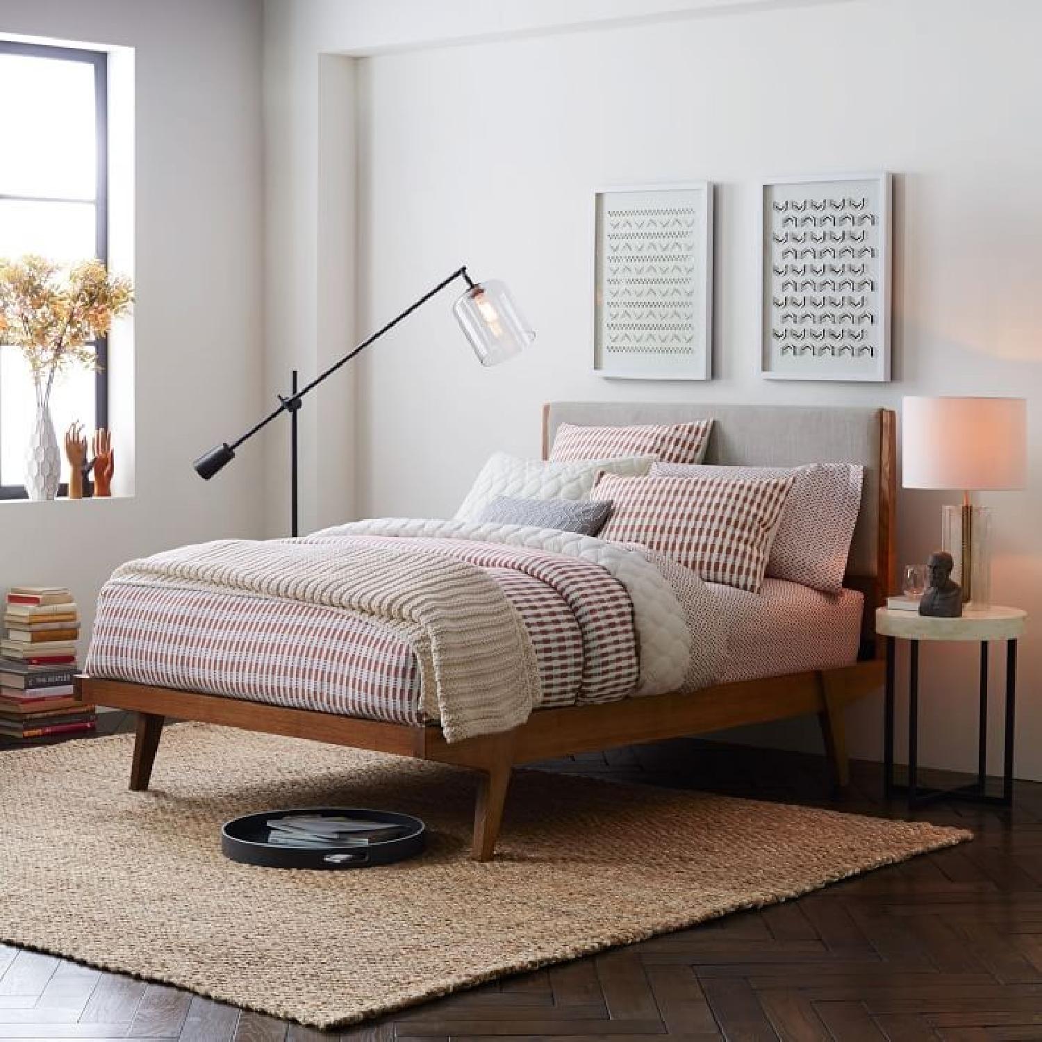West Elm Queen Modern Bed in Linen Weave - image-4