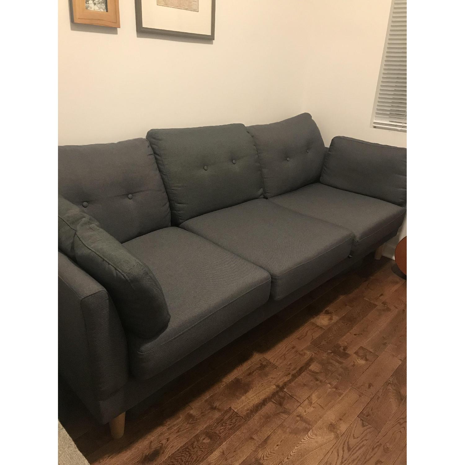 Madison Home USA Mid Century Modern Linen Fabric Sofa - image-1