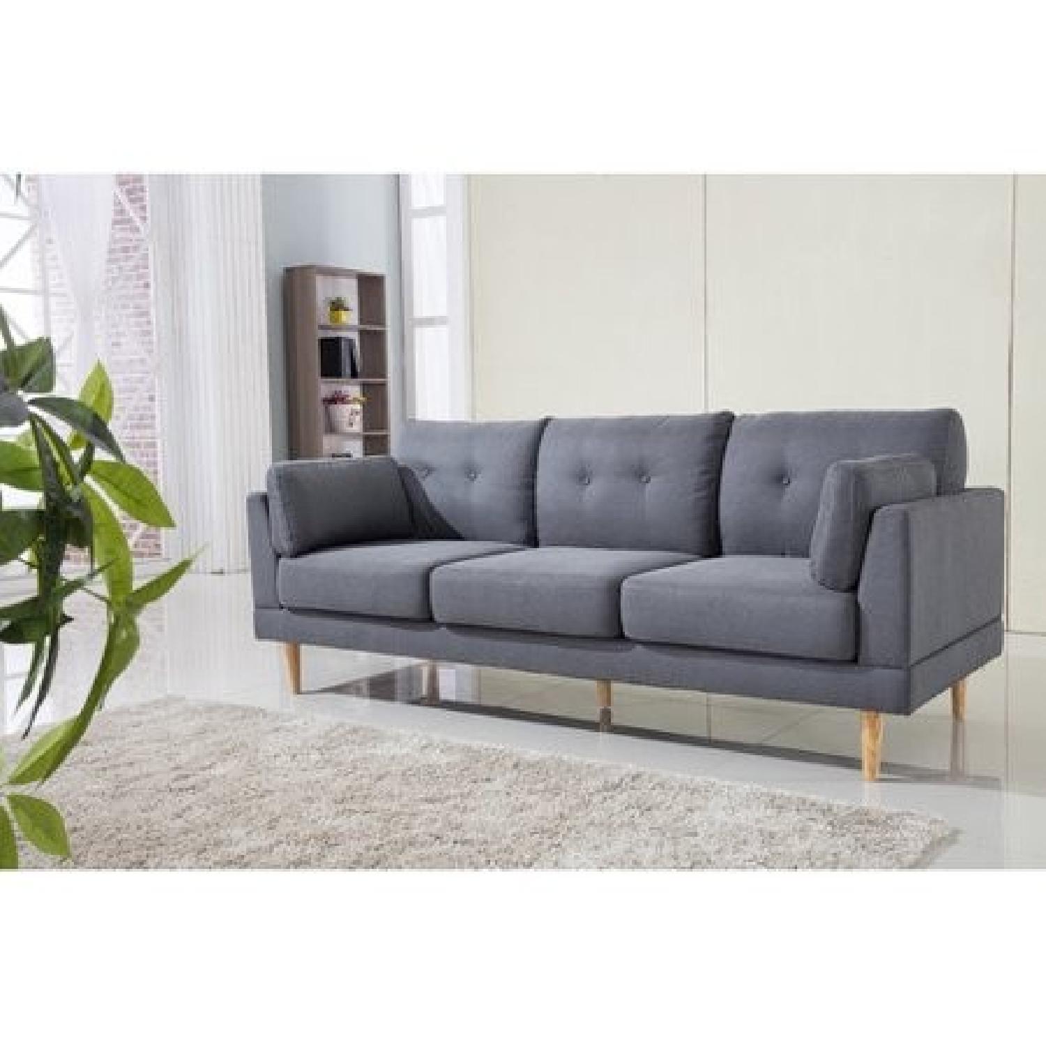 Madison Home USA Mid Century Modern Linen Fabric Sofa - image-4