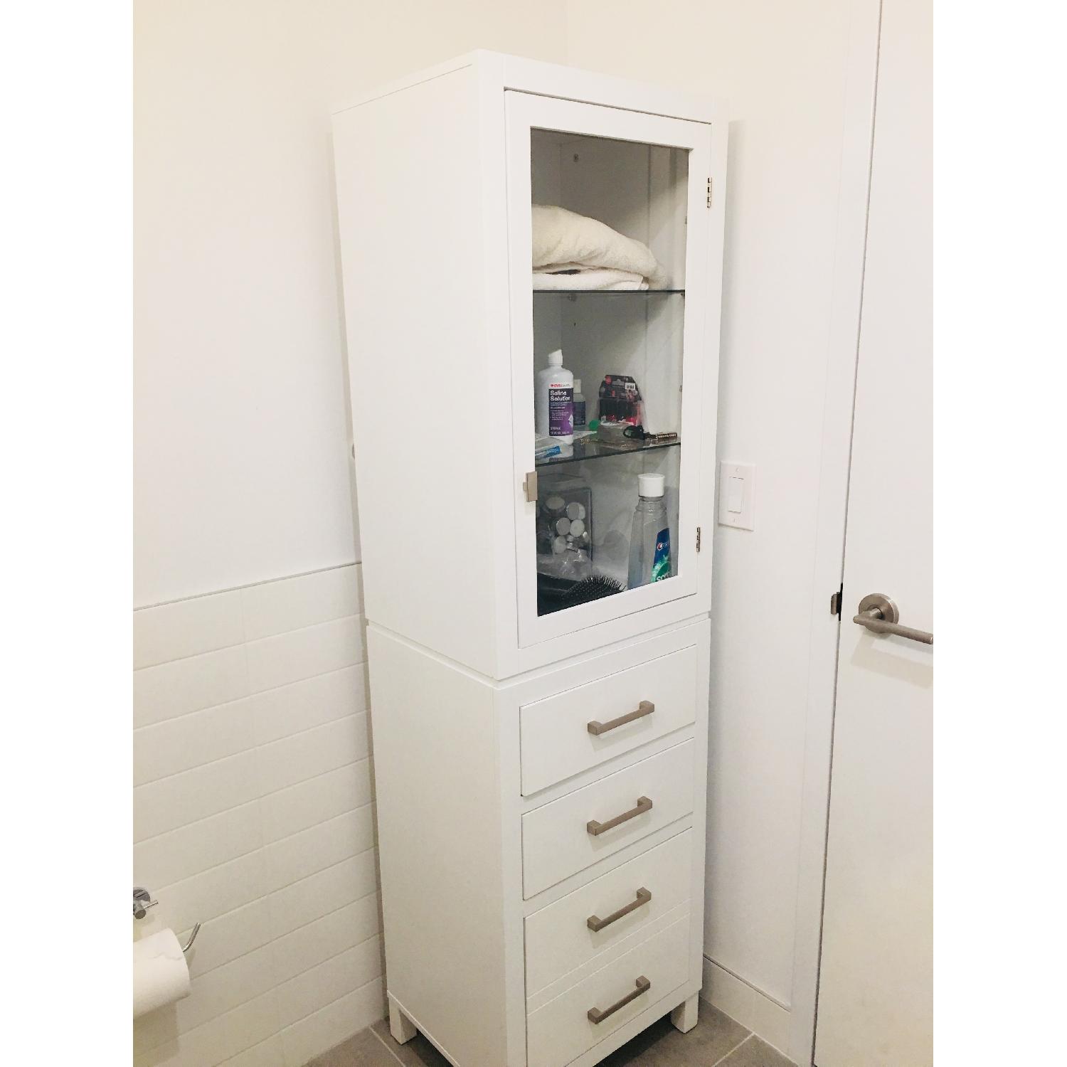 Solid Hardwood Linen Tower AptDeco