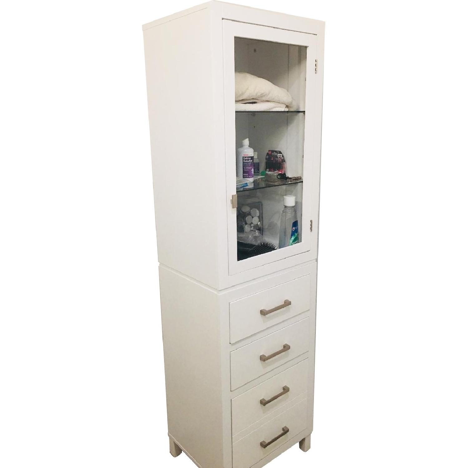 Solid Hardwood Linen Tower AptDeco