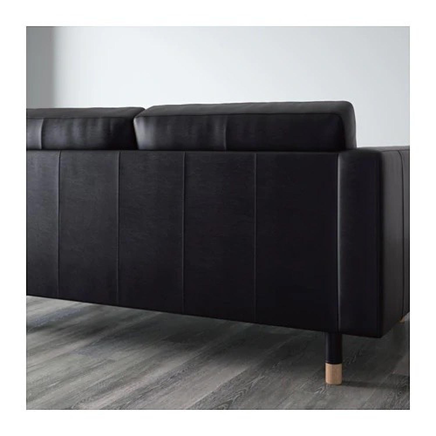 Ikea Landskrona Black Leather Sofa - image-1