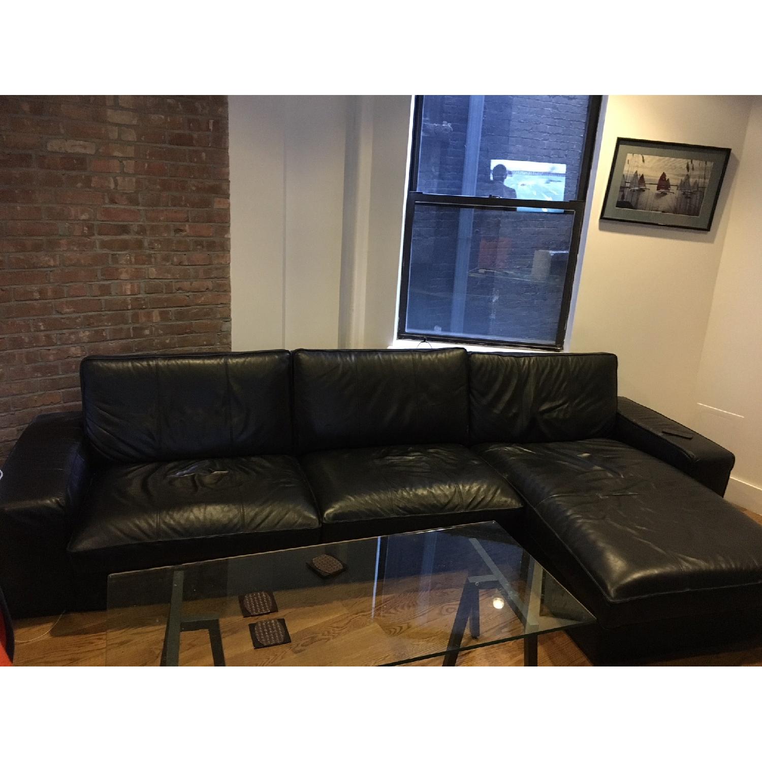 Ikea Kivik Leather 3-Piece Sectional Sofa w/ Chaise - image-1