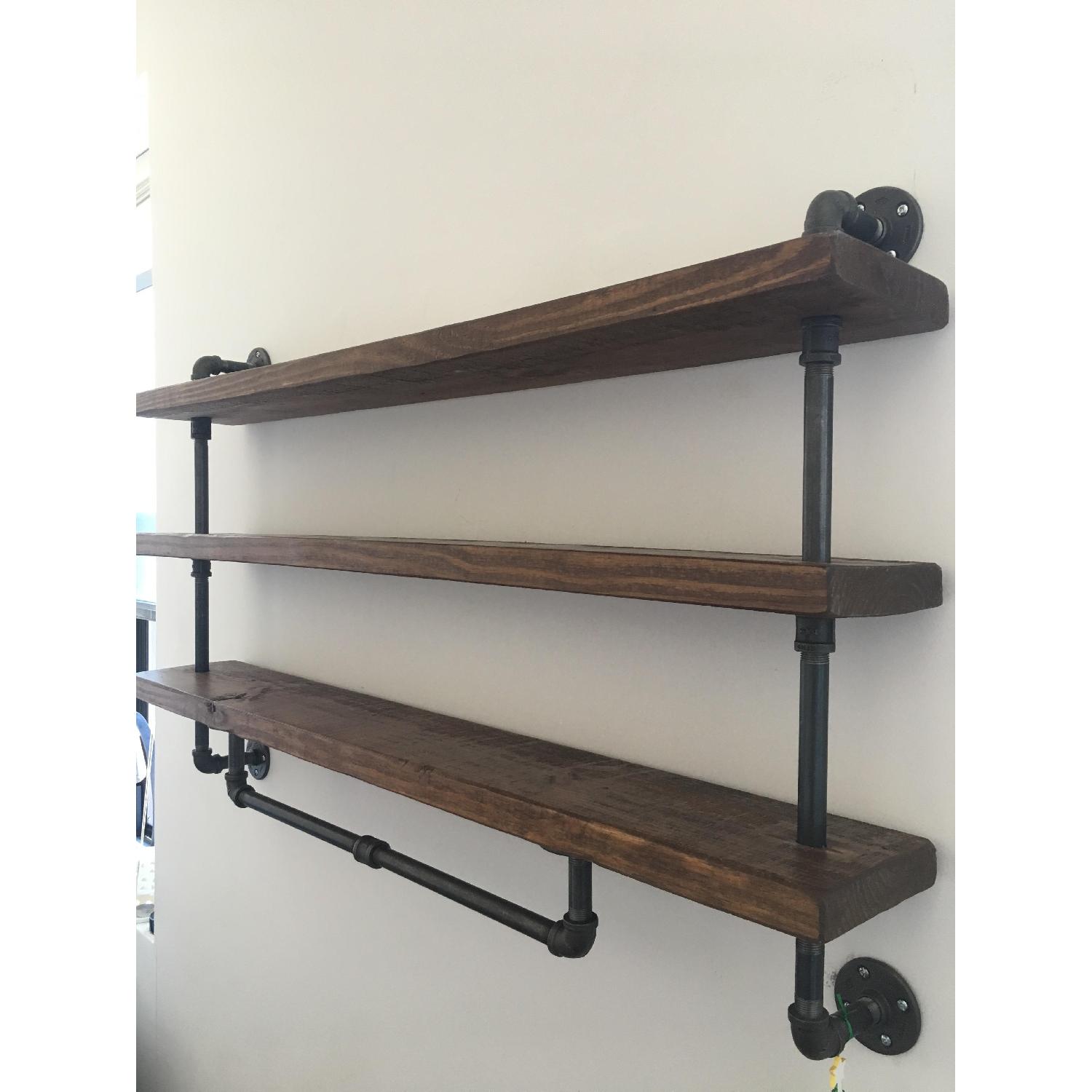 Reclaimed Wood Industrial Pipe Shelves - image-3