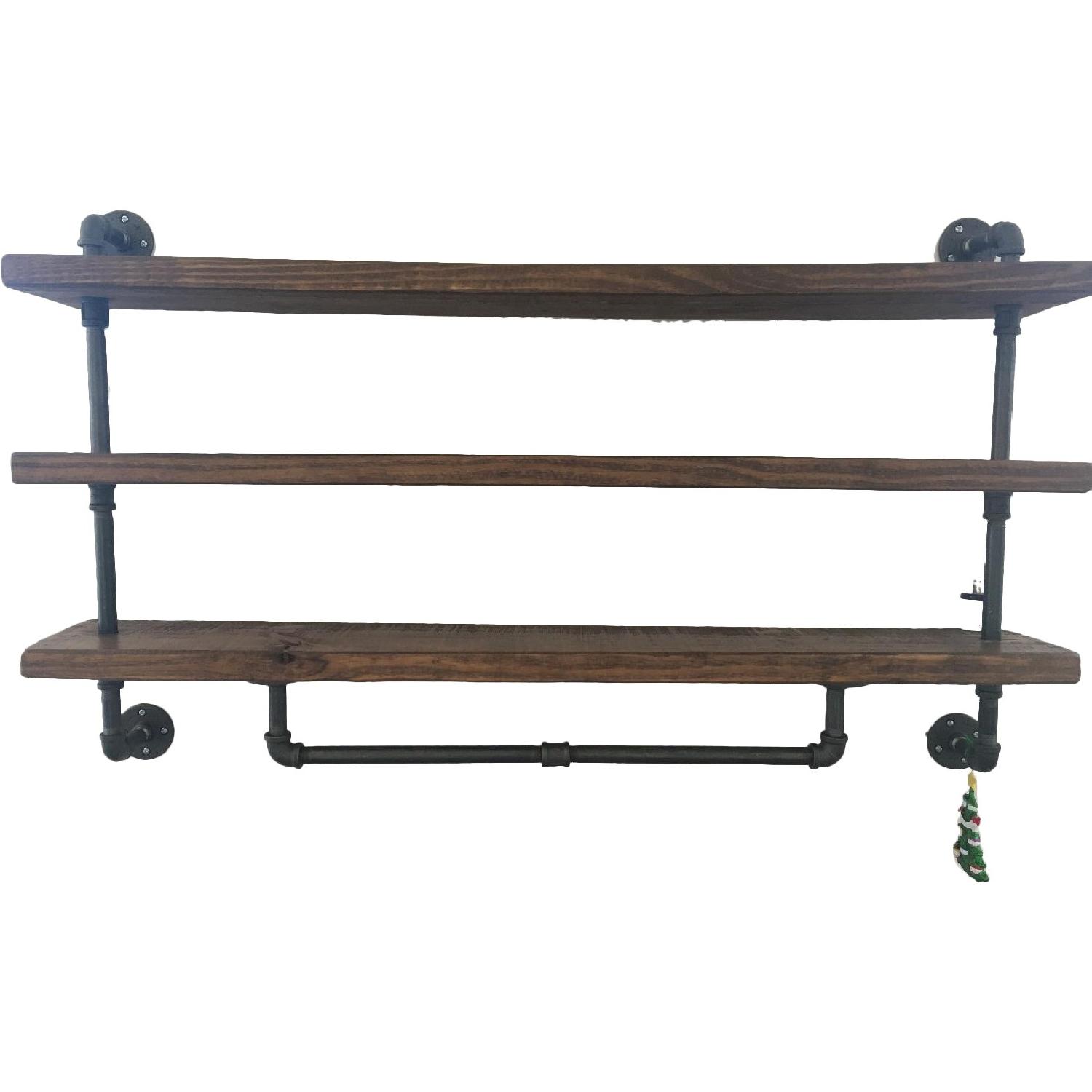 Reclaimed Wood Industrial Pipe Shelves AptDeco