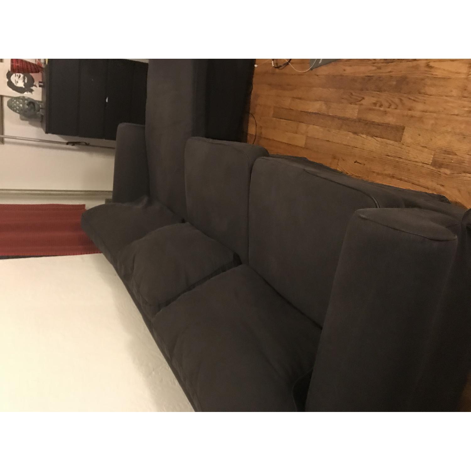 Ikea Black Sectional Sofa w/ Reversible Chaise AptDeco