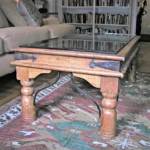 Used ABC Carpet and Home Coffee Table w/ Indian Grill Top for sale on AptDeco