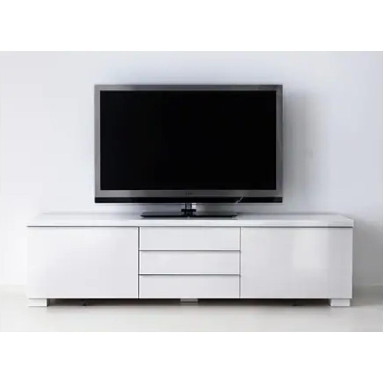 Ikea Besta Burs Media Console in High Gloss White - image-2