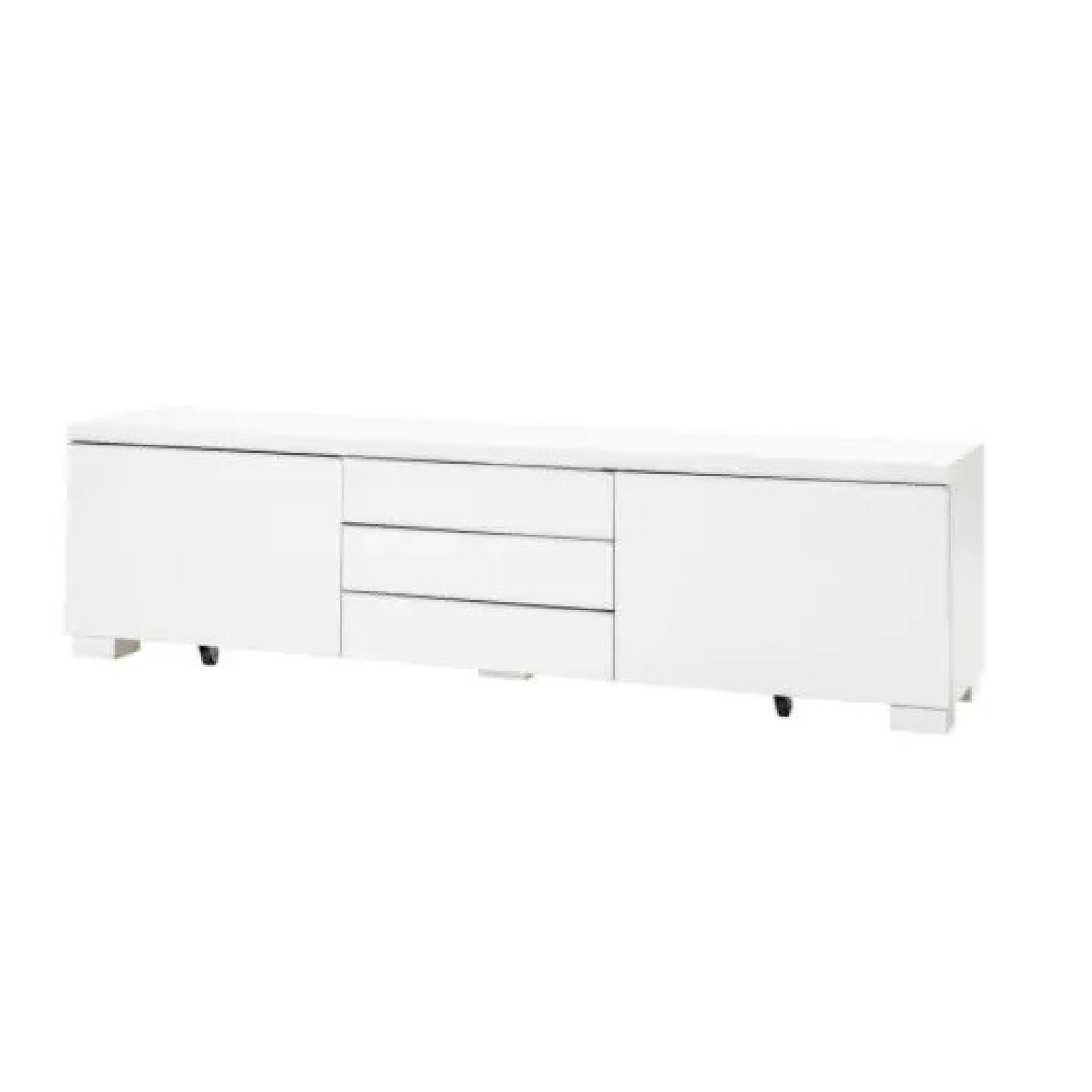 Ikea Besta Burs Media Console in High Gloss White - image-0